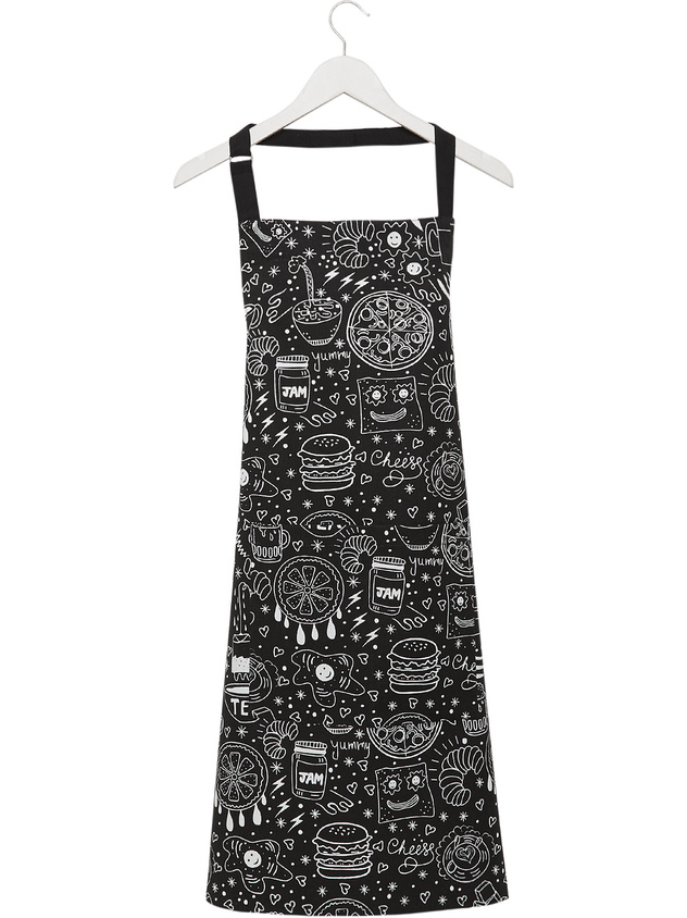 Kitchen apron in 100% cotton with food print