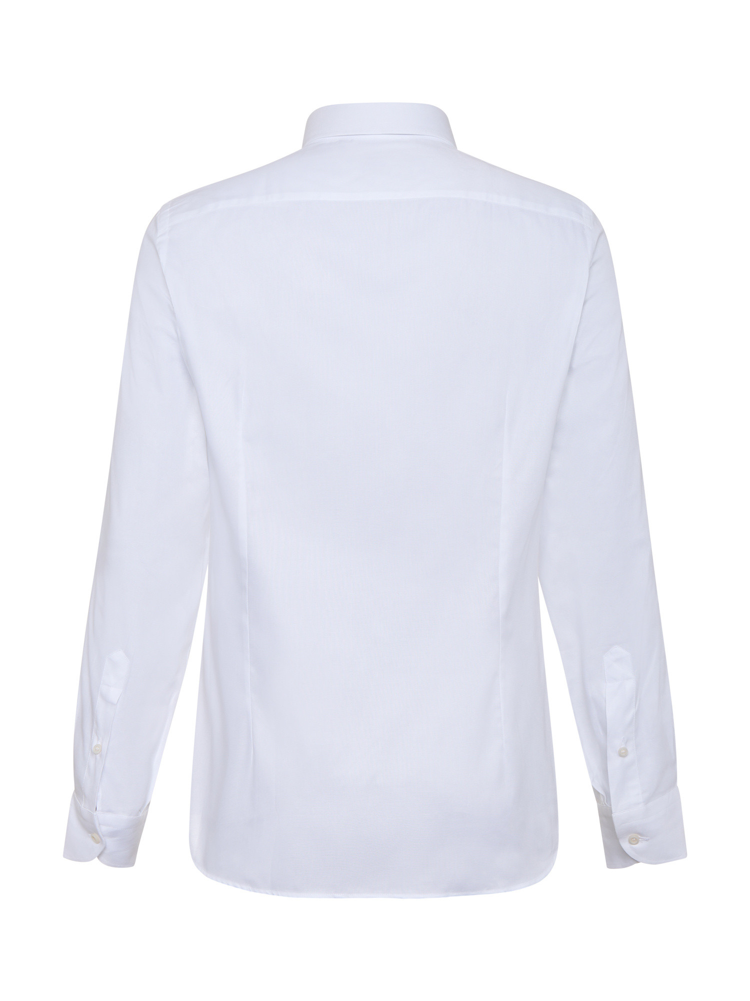 Luca D'Altieri - Camicia casual slim fit in oxford di puro cotone, Bianco, large image number 2