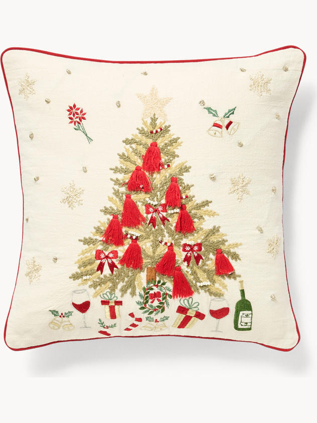 Cuscino 45x45 ricamo albero di Natale