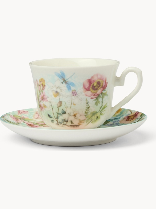New bone china teacup with spring motif