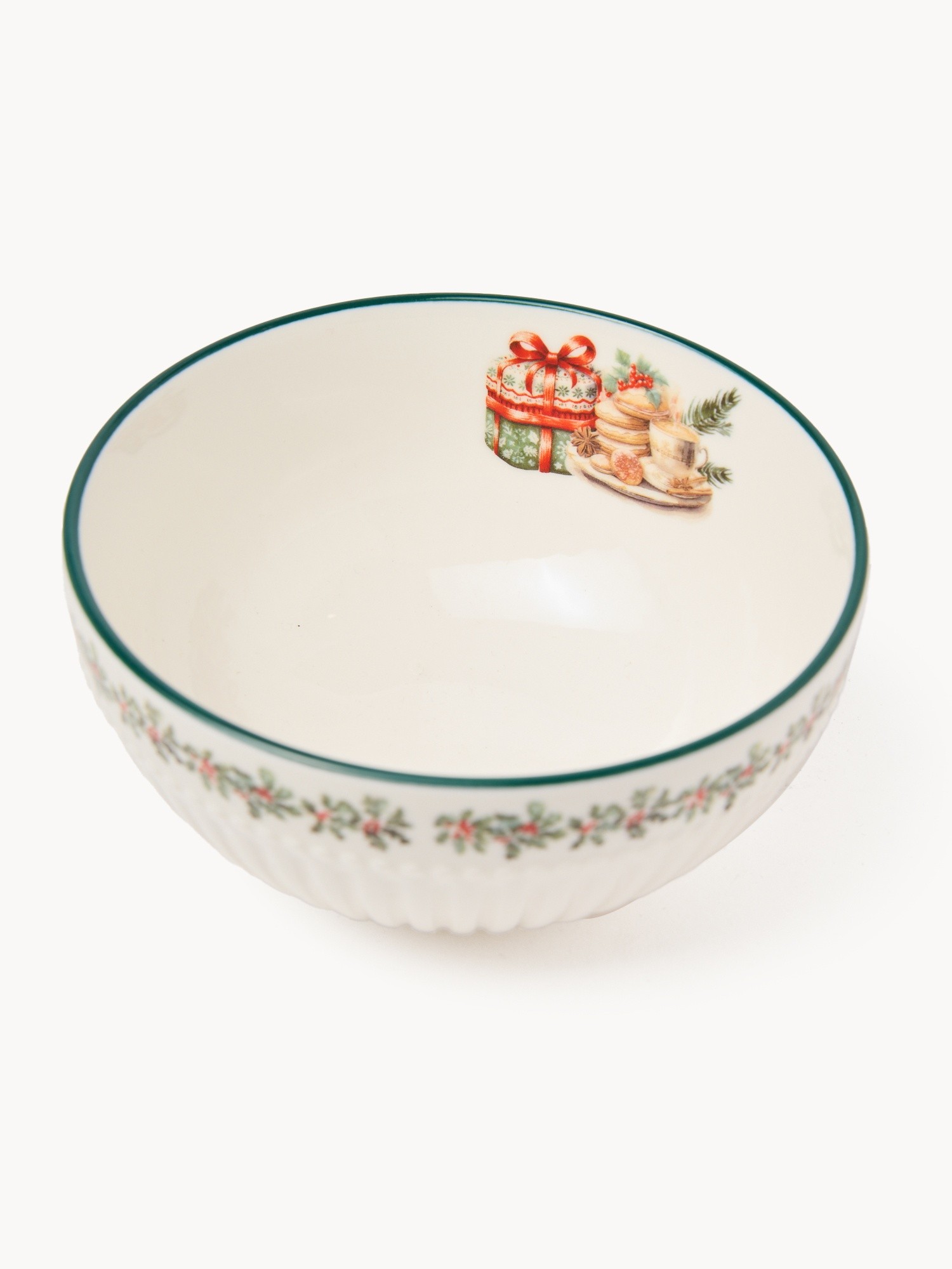 Porcelain small bowl with a Christmas motif, Multicolor, large image number 1