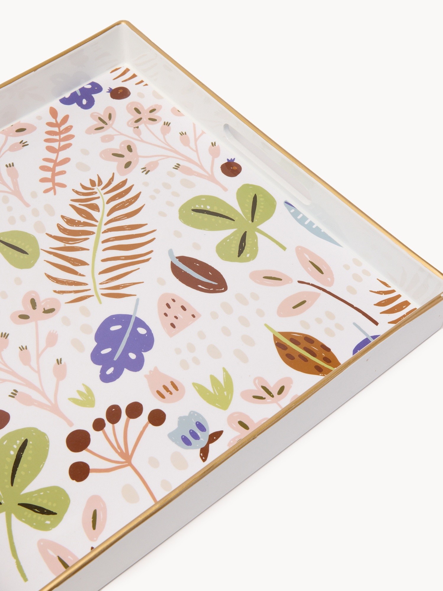 Square Botanical Tray, Multicolor, large image number 1