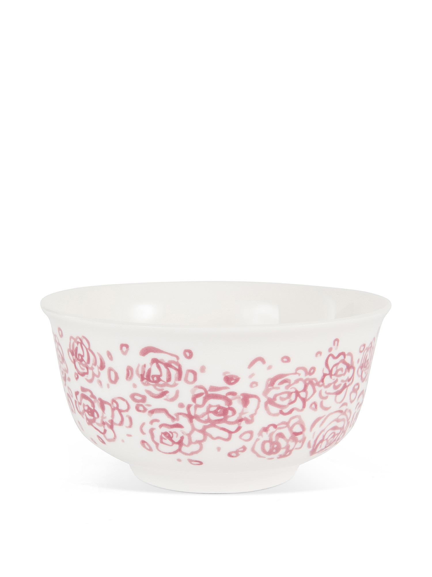 Small bowl in new bone china with roses decoration, White, large image number 1