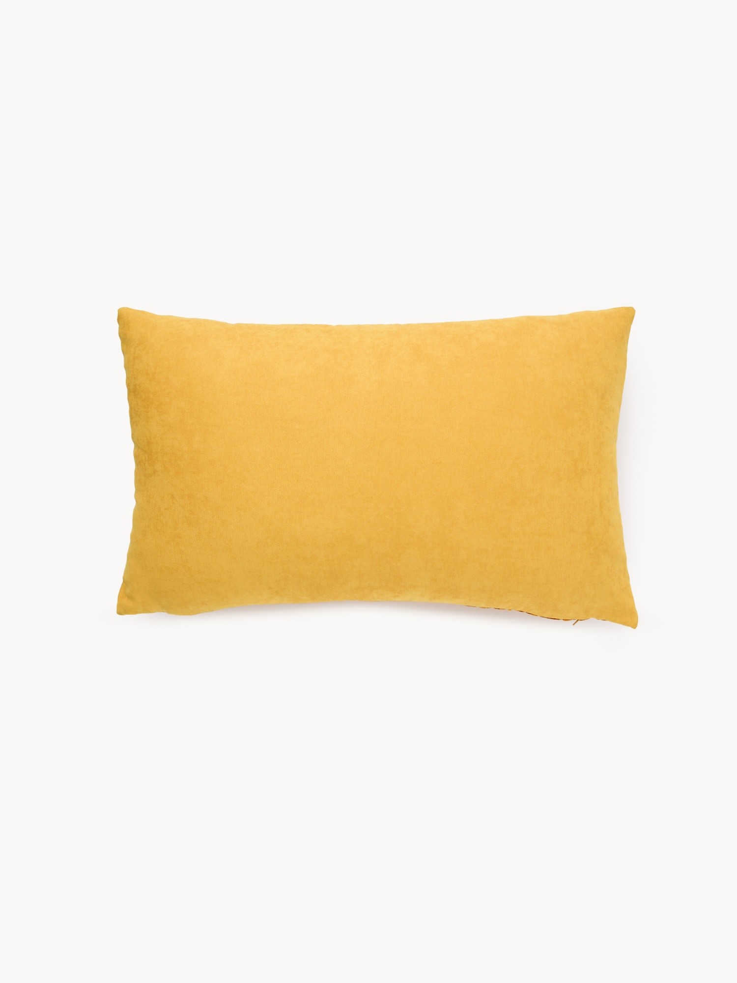 Cushion 35x55 cm in jacquard velvet with geometric pattern, Ocra Yellow, large image number 5