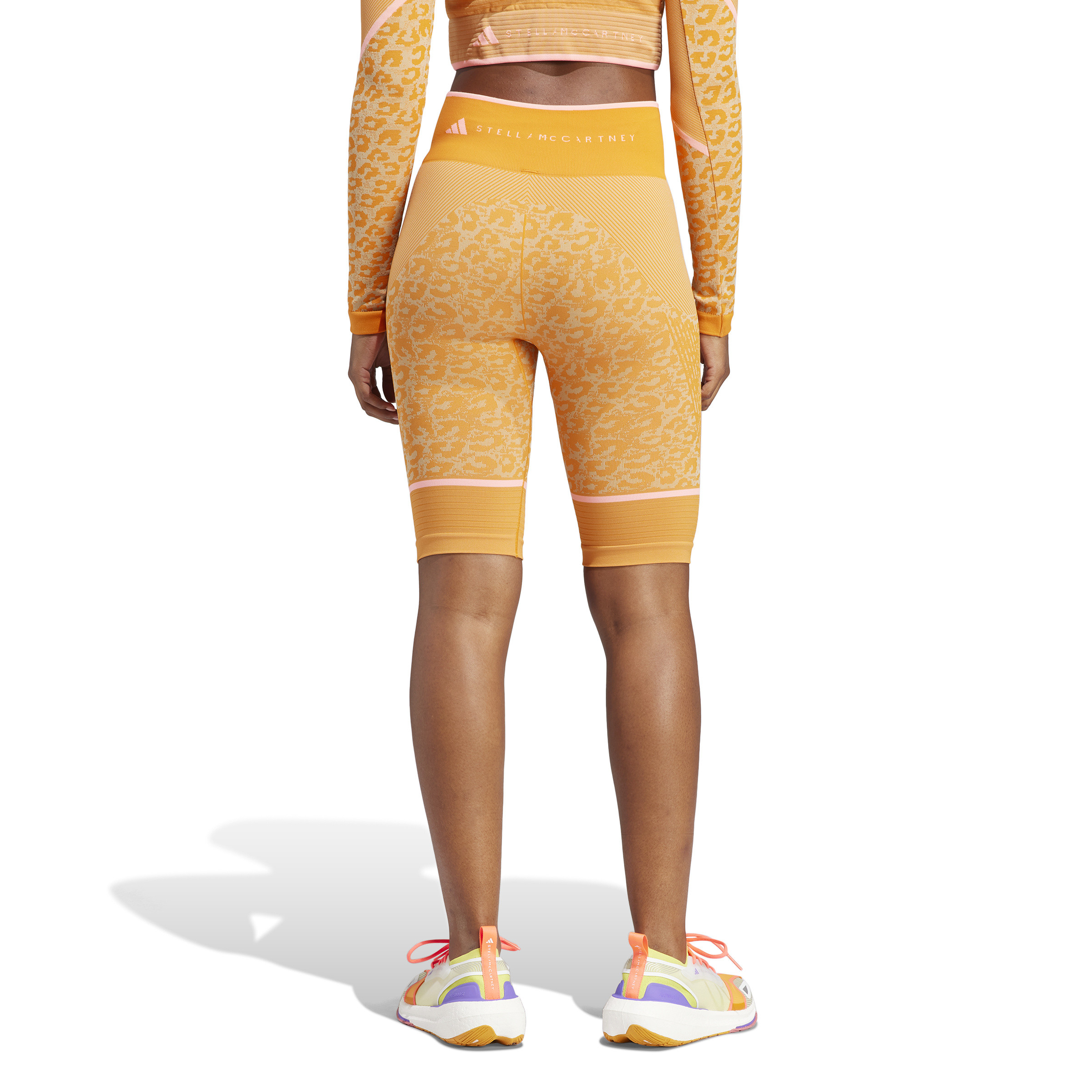Adidas by Stella McCartney - Leggings da yoga TrueStrength Seamless Bike, Arancione, large image number 2