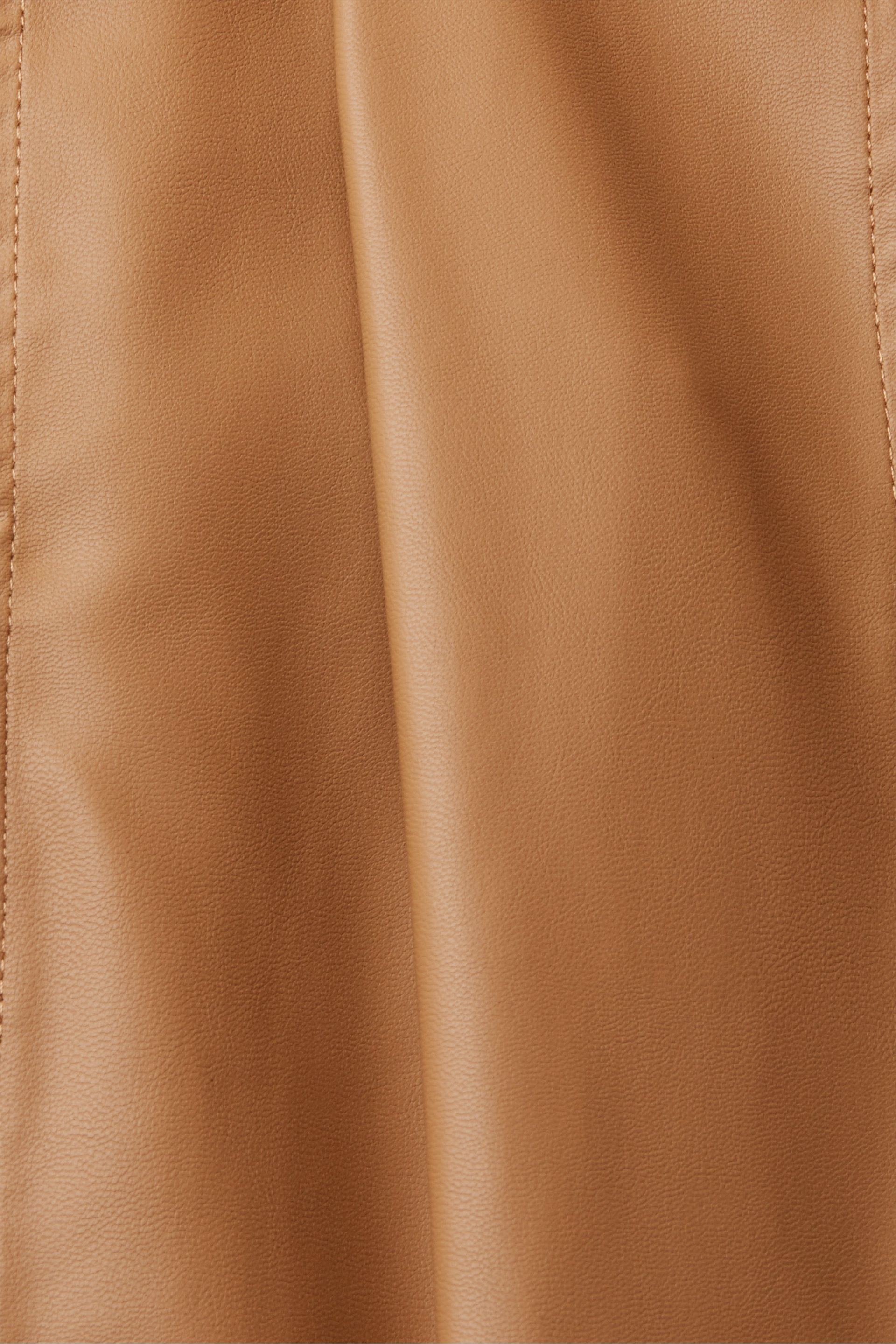 Faux leather trousers with belt, Light Brown, large image number 3