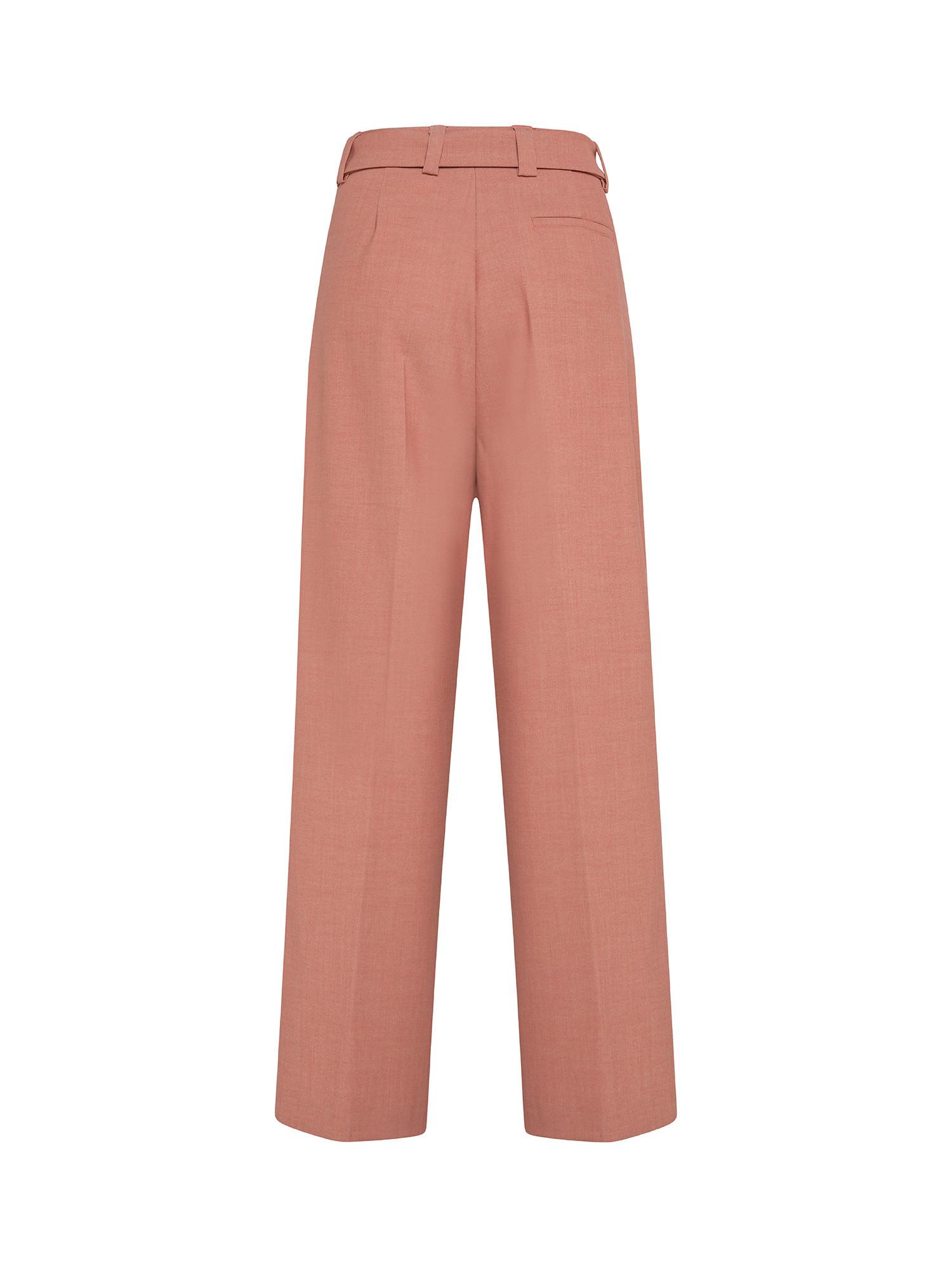 Multicolor pied de poule trousers in polyester-viscose blend with wide leg, Pink, large image number 1