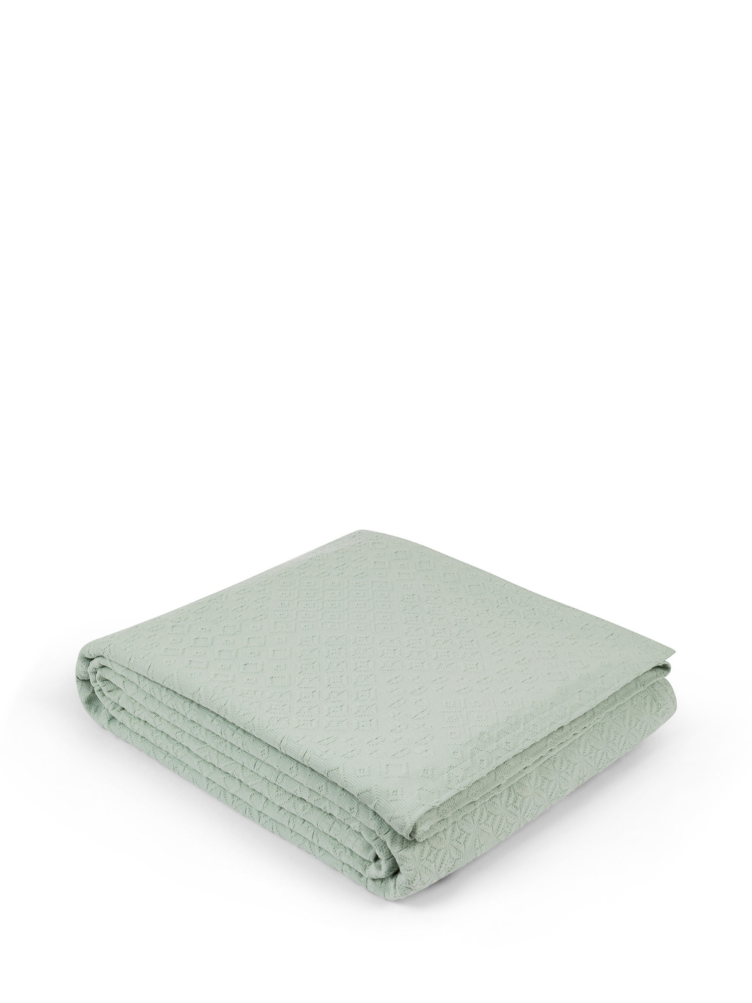 Yarn-dyed cotton bedspread, Green, large image number 0