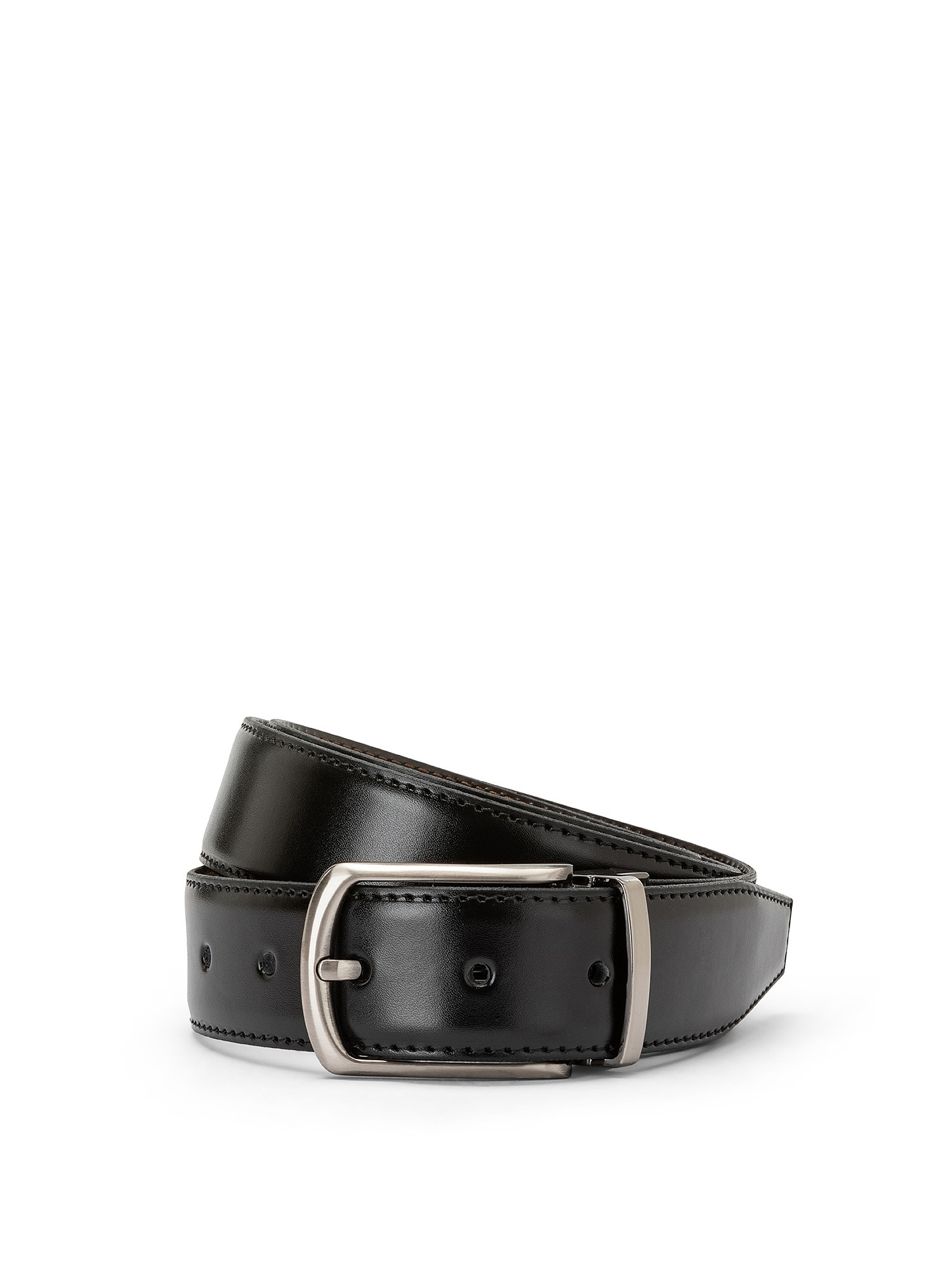 Reversible genuine leather belt, Dark Brown, large image number 0