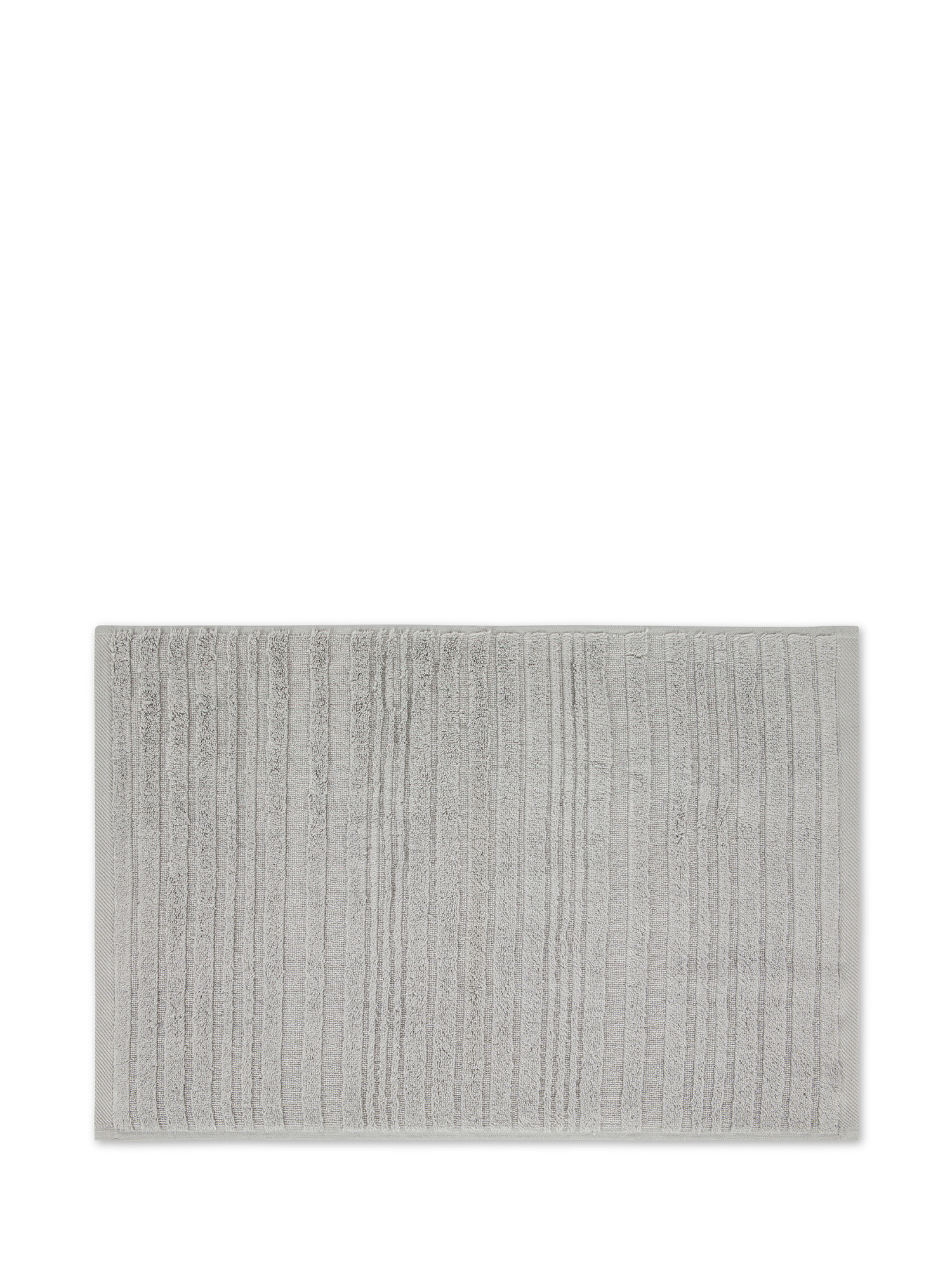 Asciugamano in spugna di cotone con righe a rilievo, Grigio, large image number 1