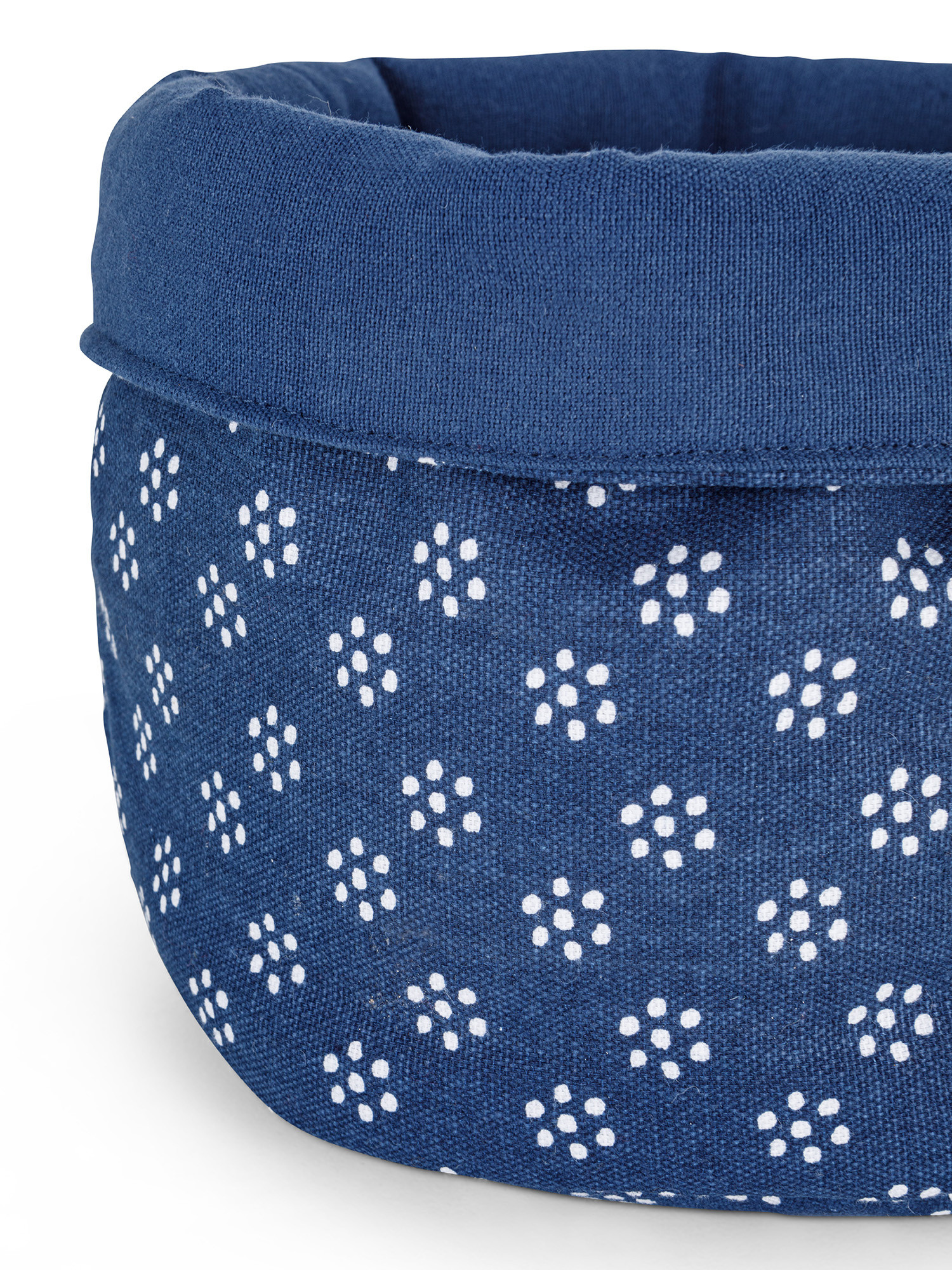 Round 100% cotton basket with dots print, Blue, large image number 1