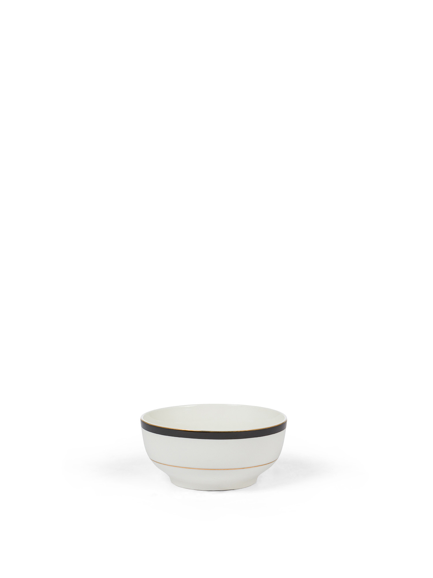 New bone china bowl with black thread, White, large image number 0