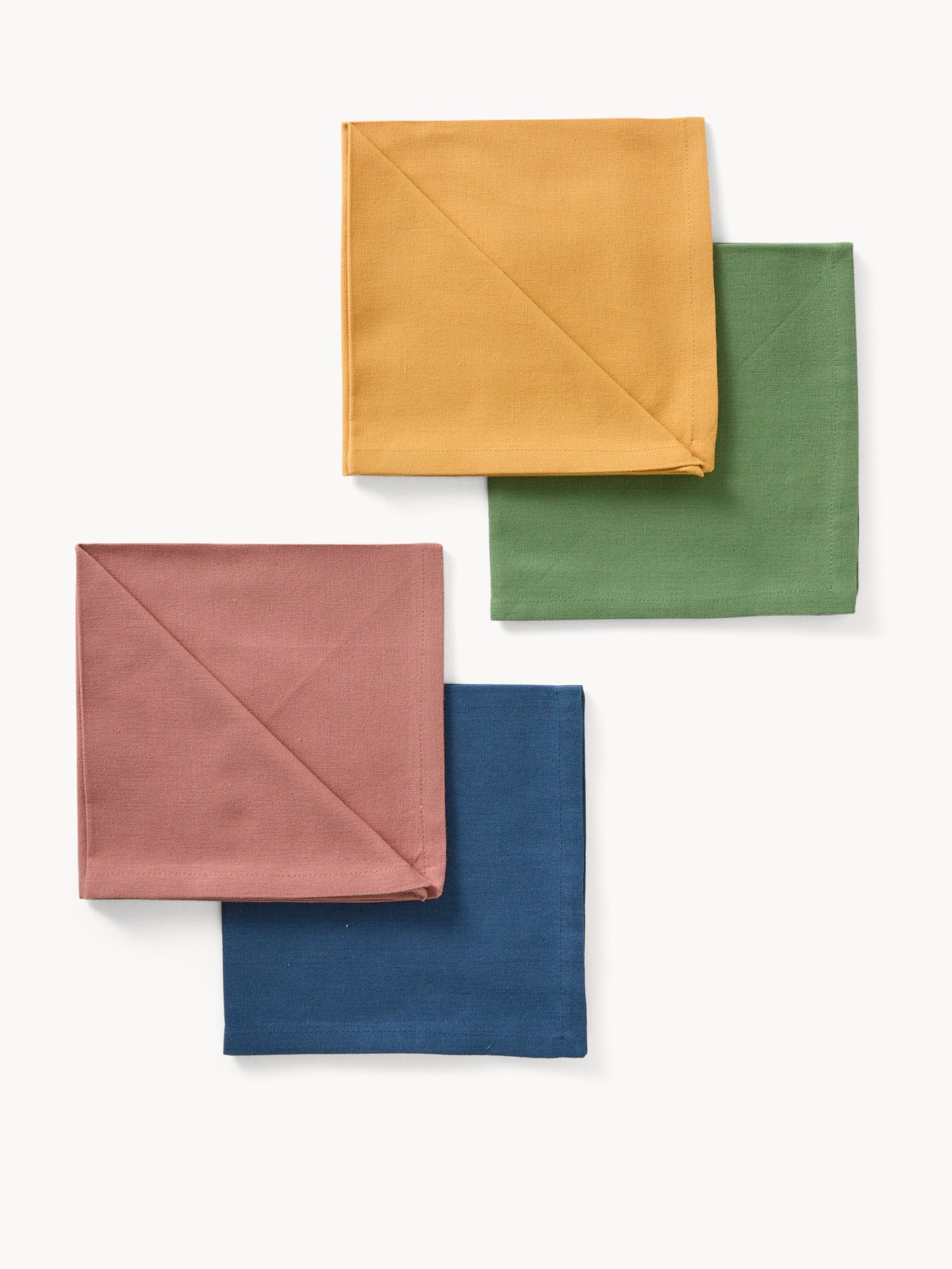 Set of 4 solid-color pure cotton napkins - Discounted Price, Multicolor, large image number 0