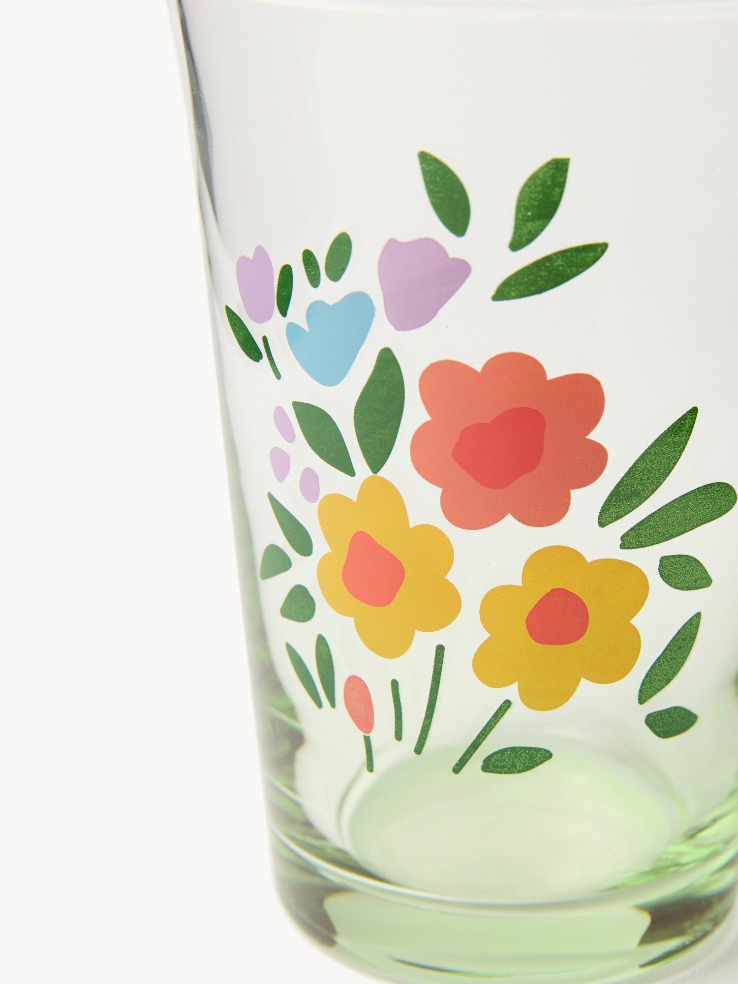 Bicchieri in vetro motivo fiori - Prezzo di lancio, Multicolor, large image number 1