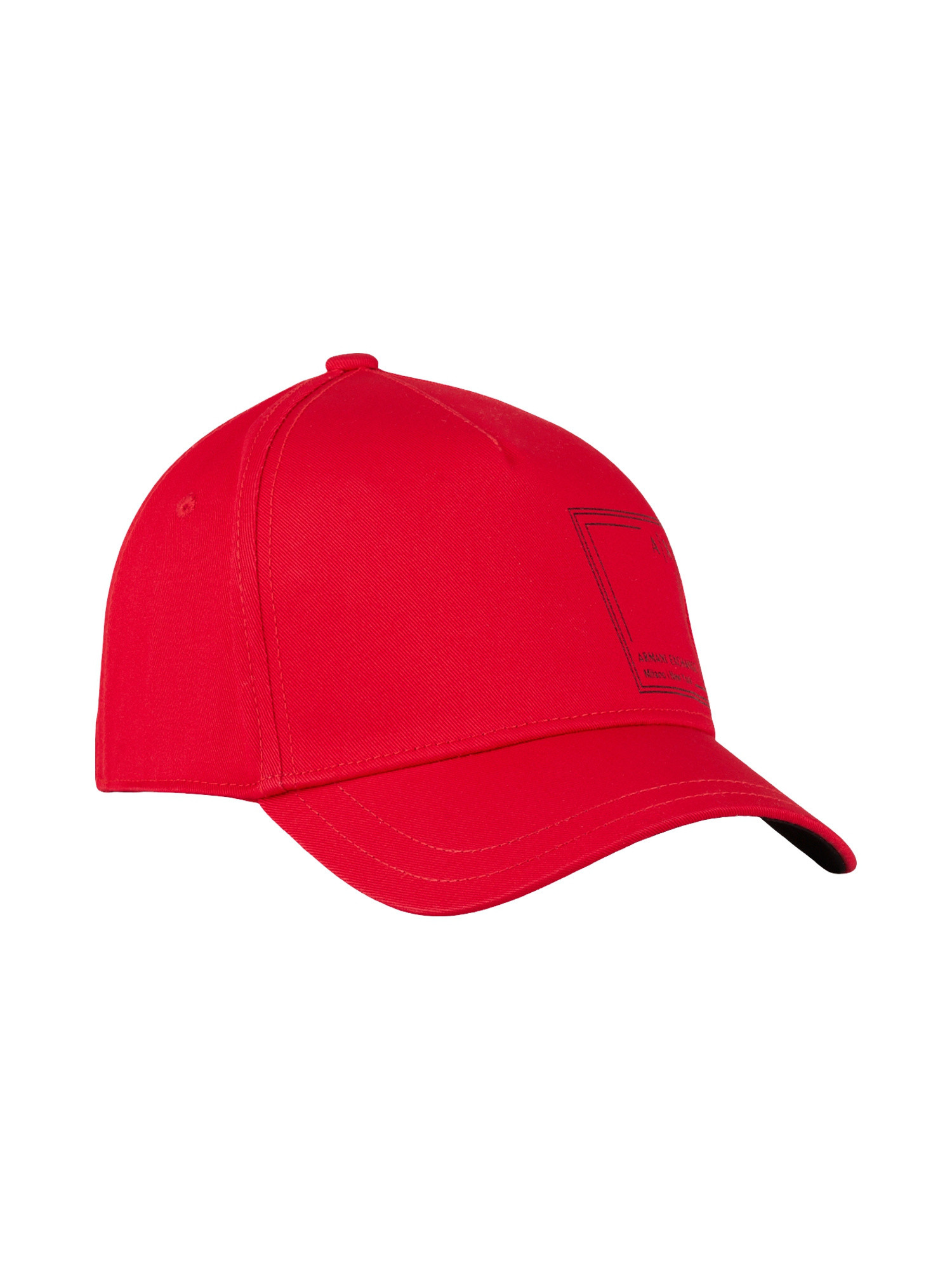 Armani Exchange - Cappello Baseball in cotone con stampa, Rosso, large image number 0