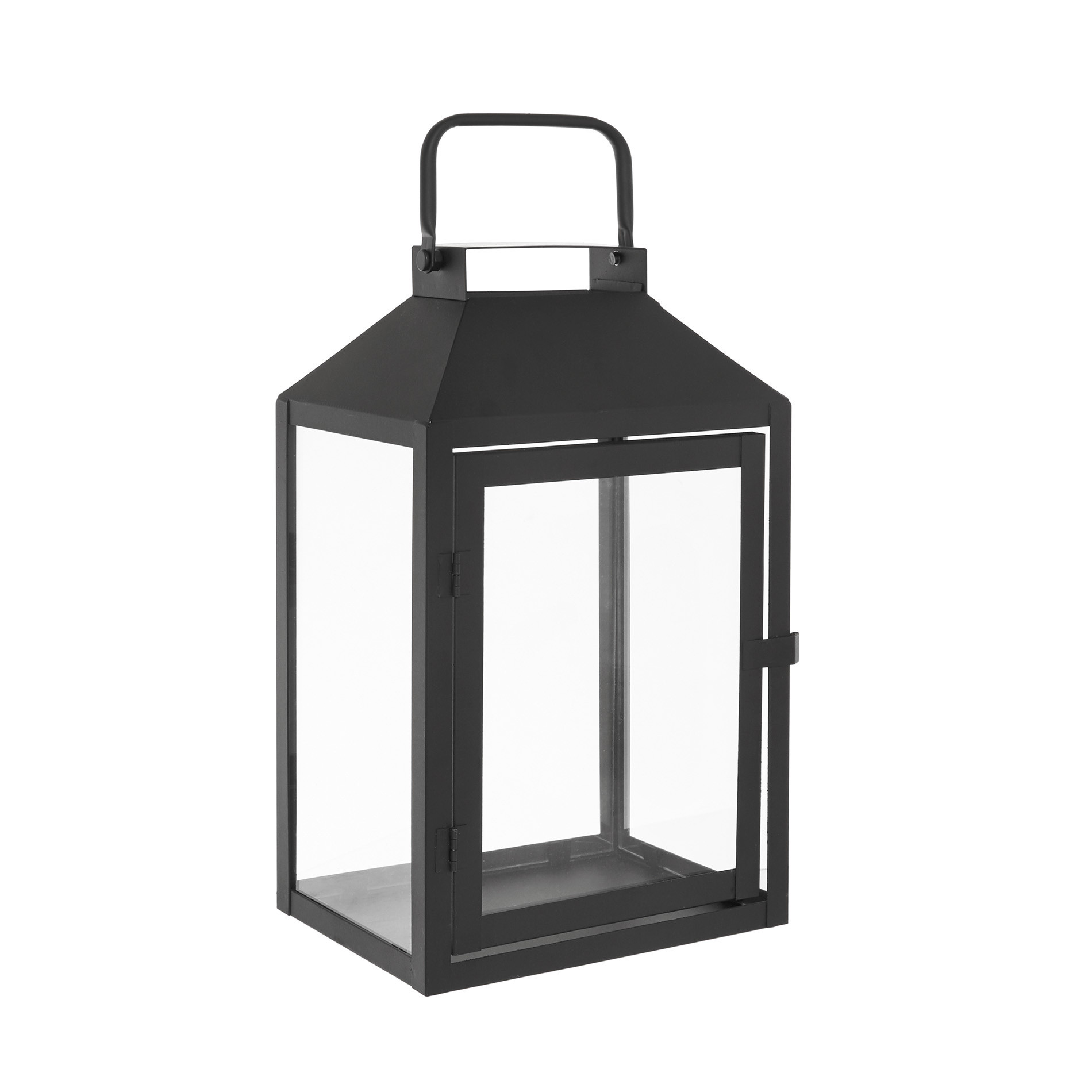 Lantern in black metal and glass, Black, large image number 2