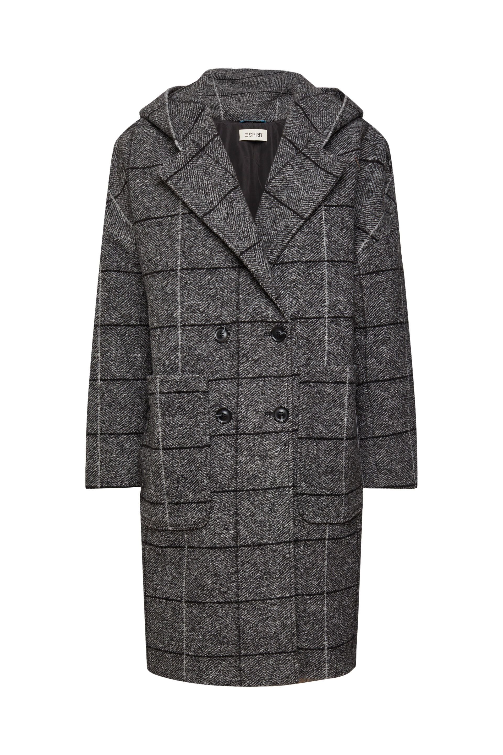 Hooded coat, Dark Grey, large image number 0