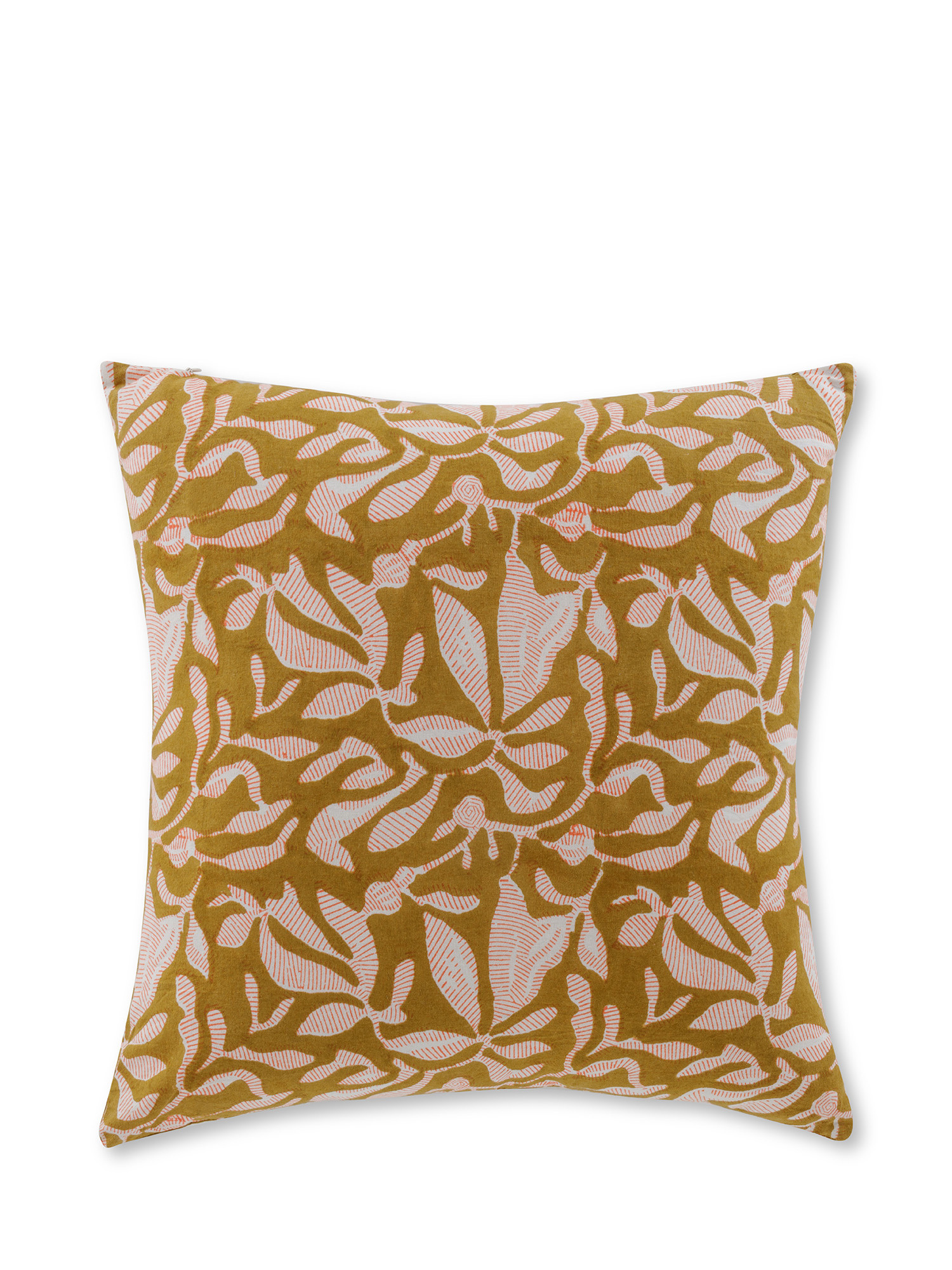 Ethnic flower print fabric cushion 45x45 cm, Multicolor, large image number 1