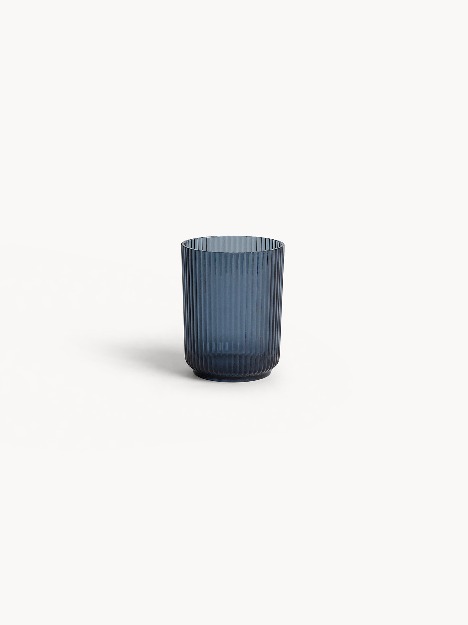 Bicchiere in plastica rigata, Blu, large image number 0