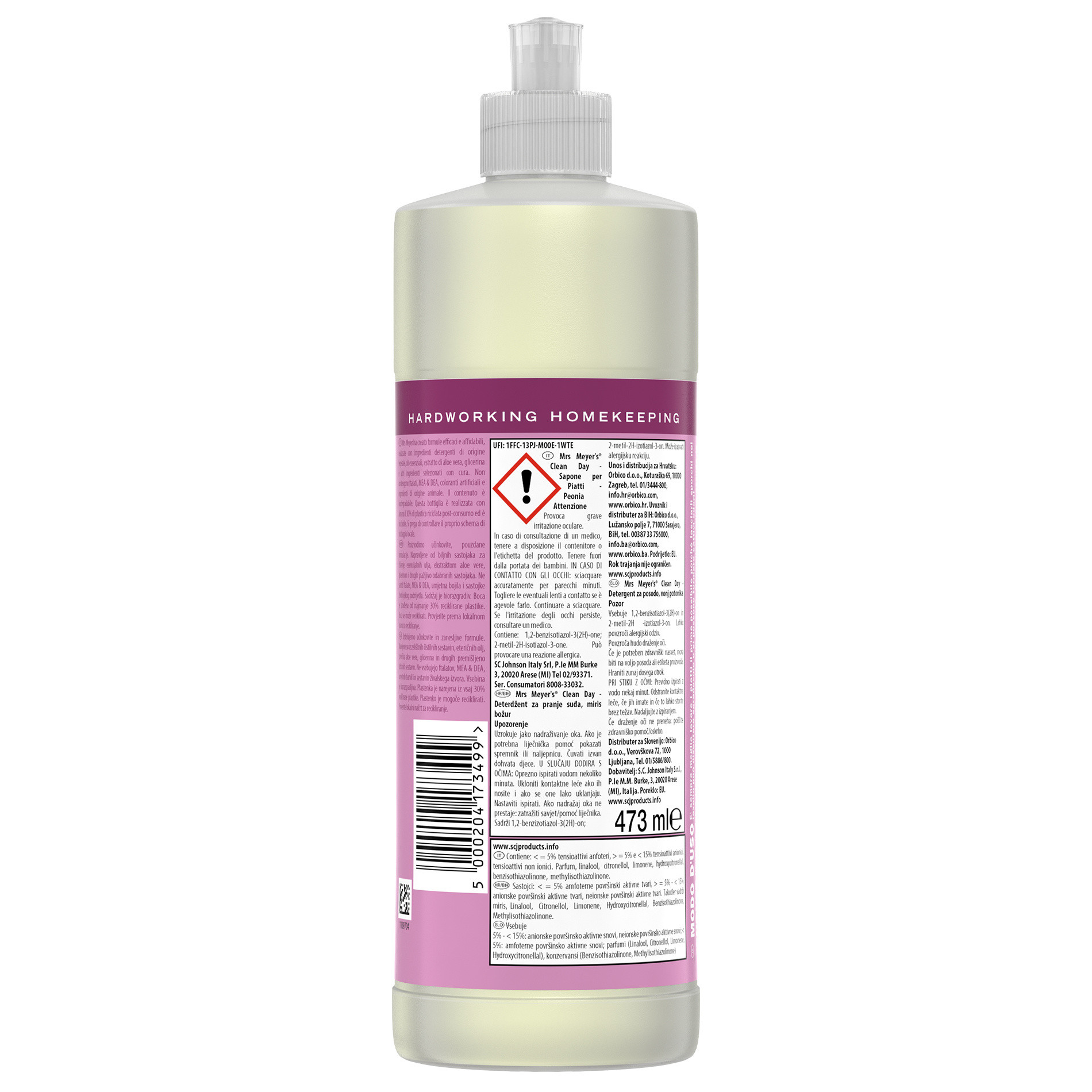 Peony scented dish soap 473ml, Pink, large image number 1