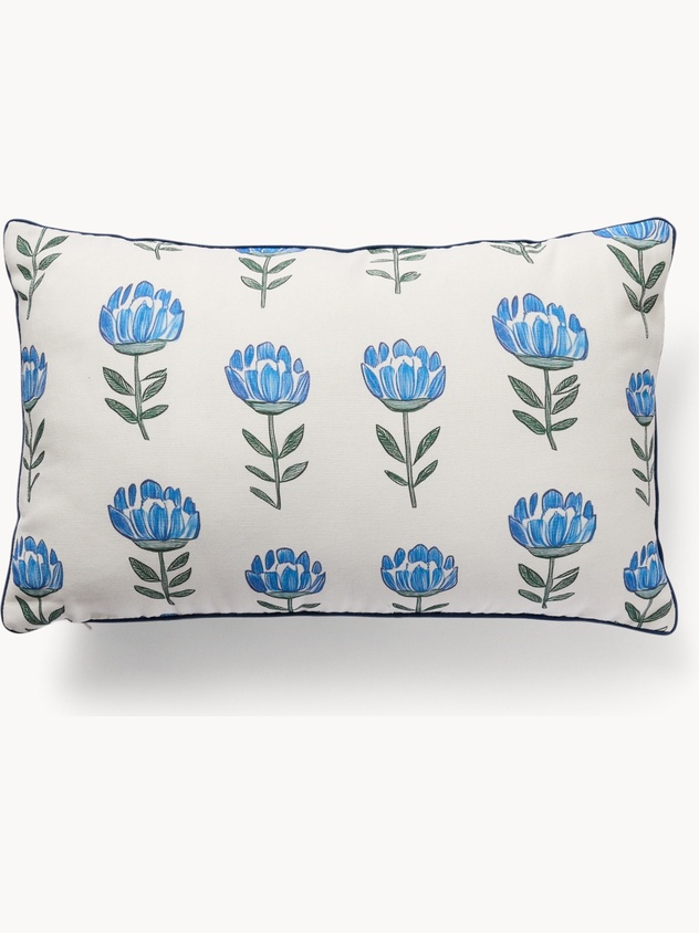 Cushion with hydrangea print 35x55cm
