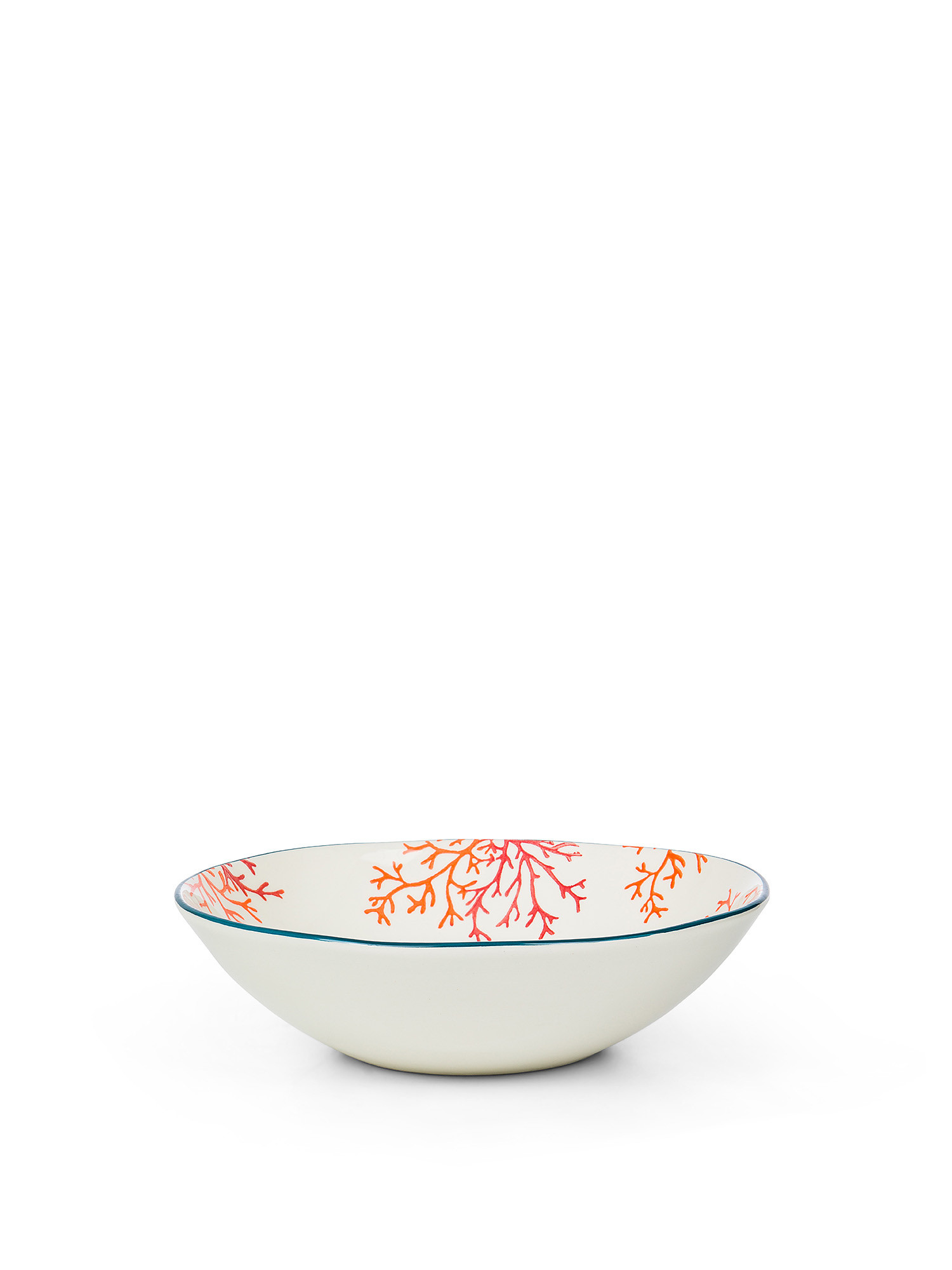 Ceramic salad bowl with coral motif, White, large image number 0