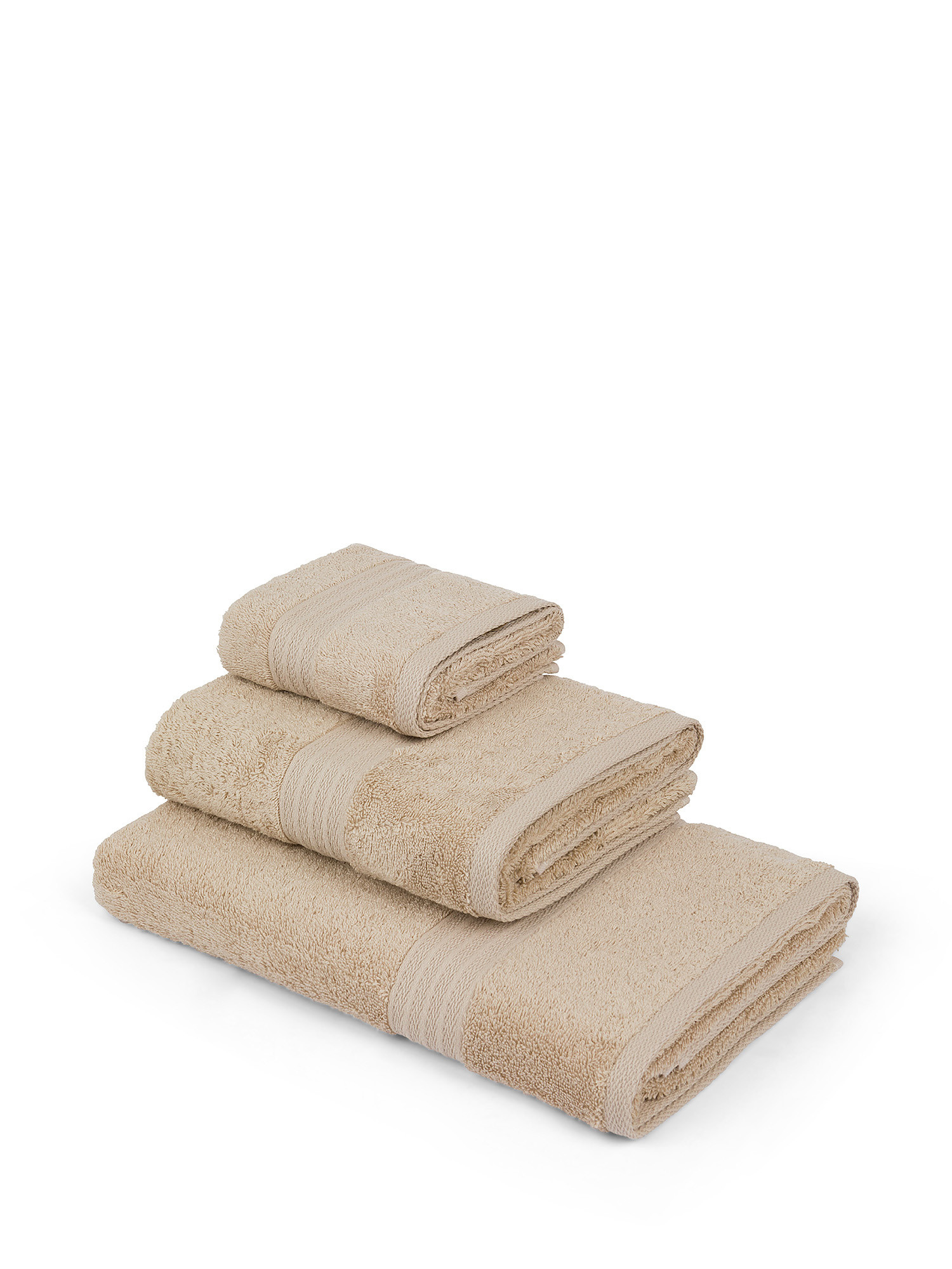 Zefiro solid color 100% cotton towel, Beige, large image number 0