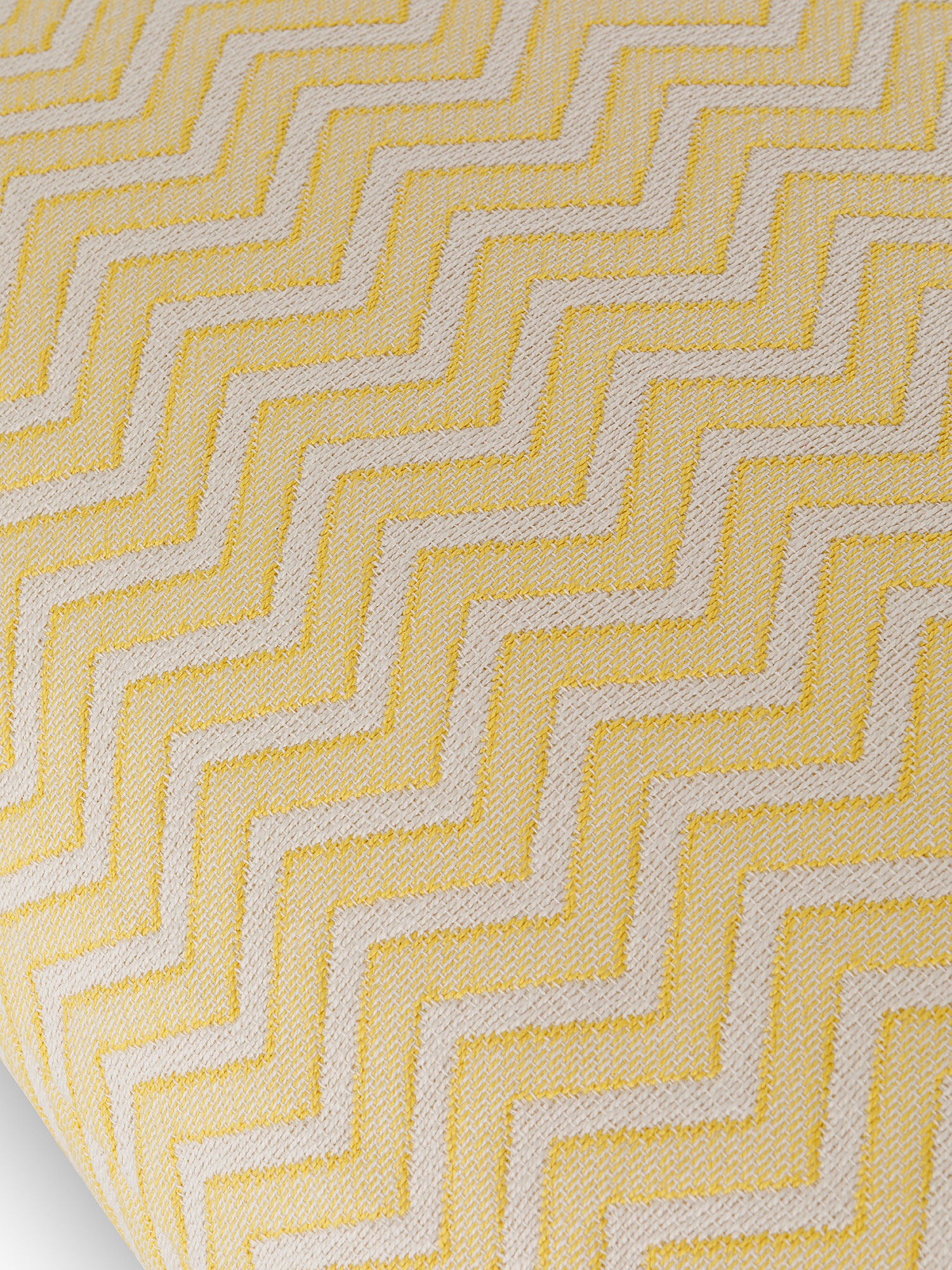 Jacquard cushion with zigzag motif 45x45cm, Yellow, large image number 1