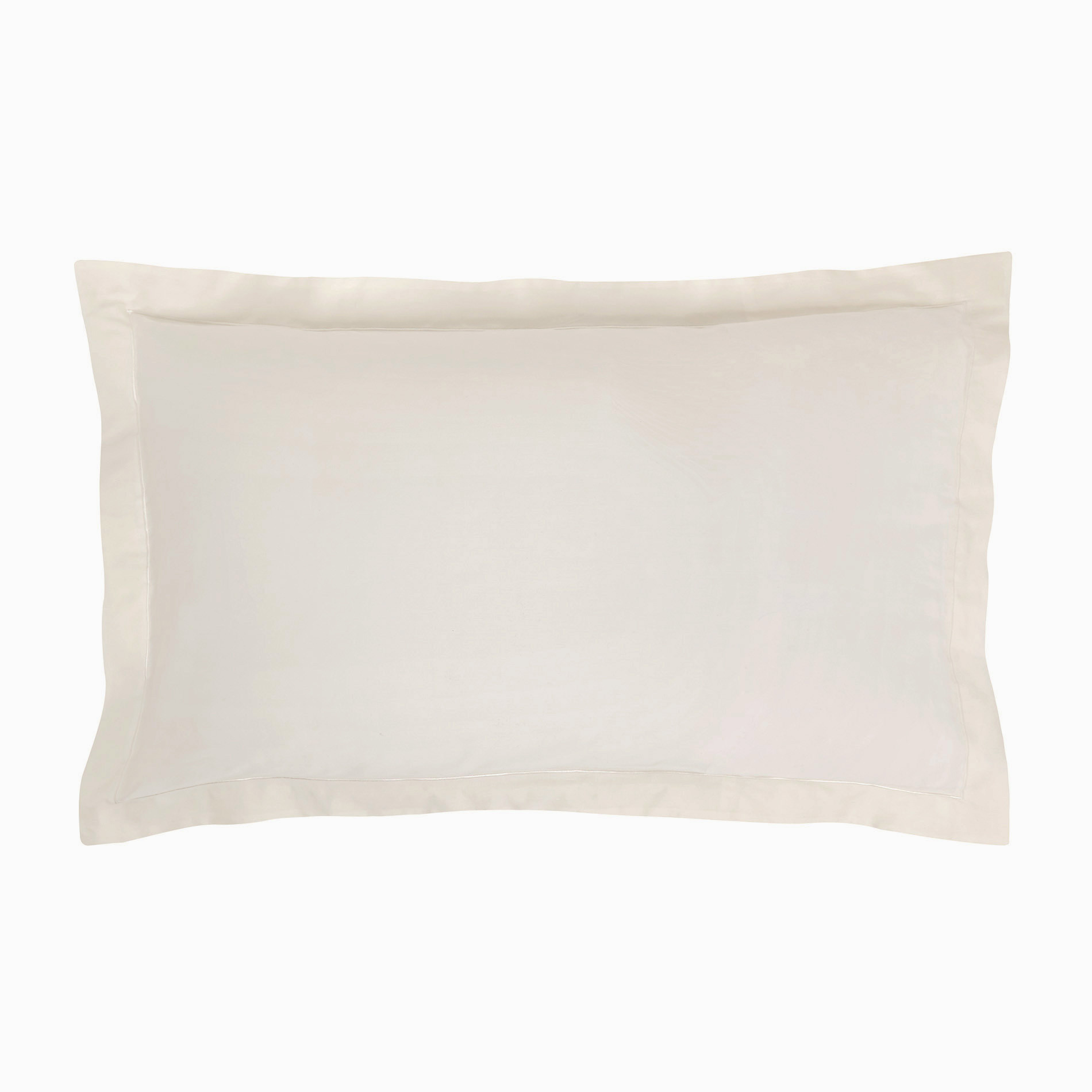Solid color cotton satin pillowcase, Light Beige, large image number 0