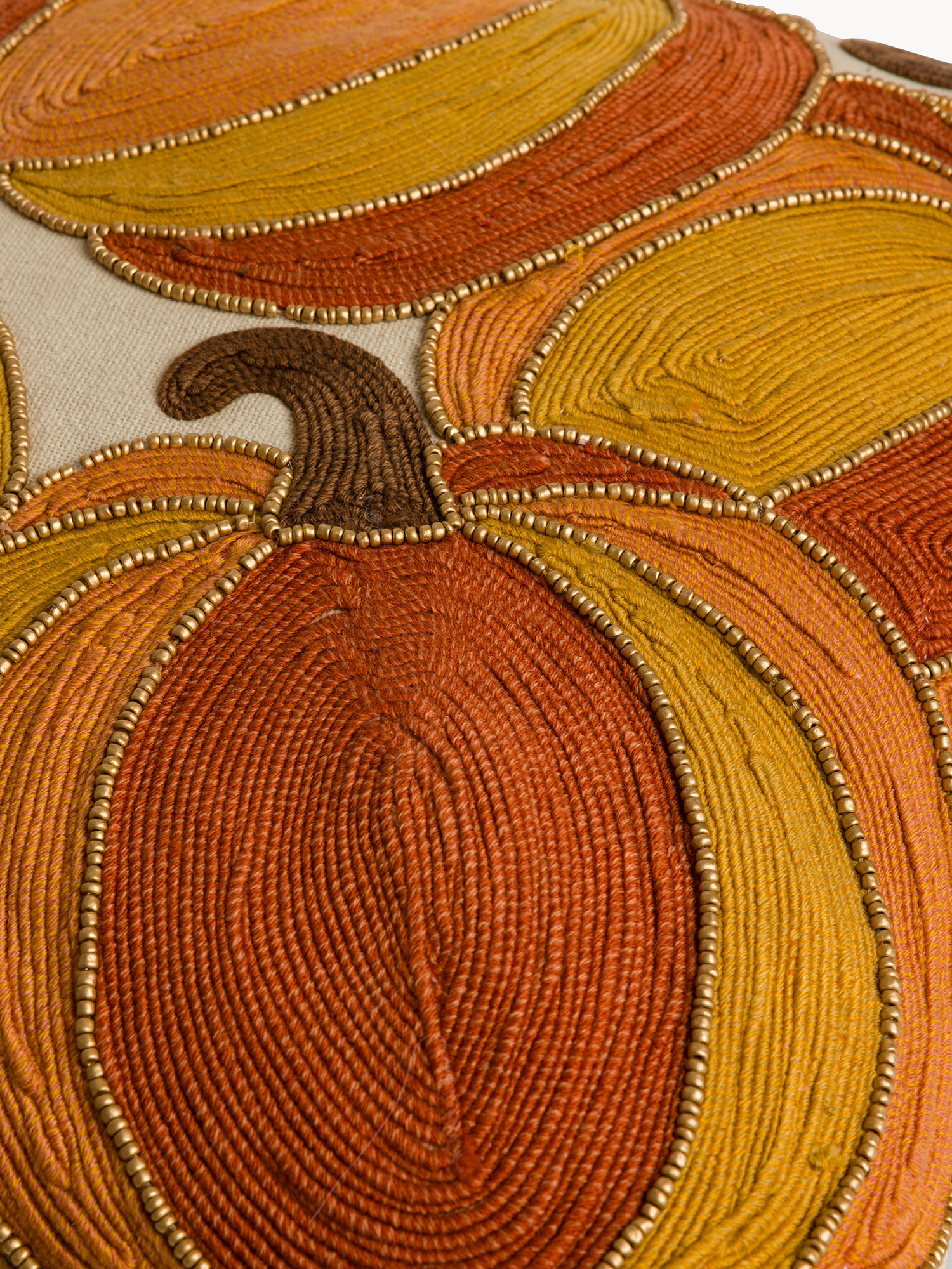 45x45 cm cotton cushion with embroidery and tassels, Orange, large image number 2