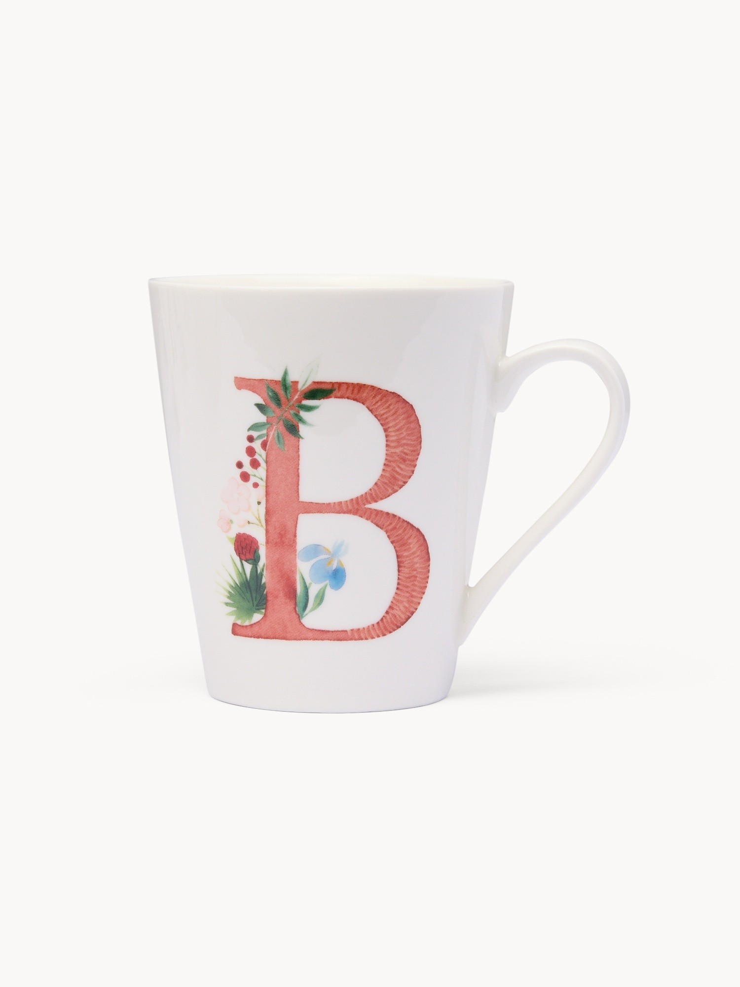 New bone china mug,letter B, White 1, large image number 1