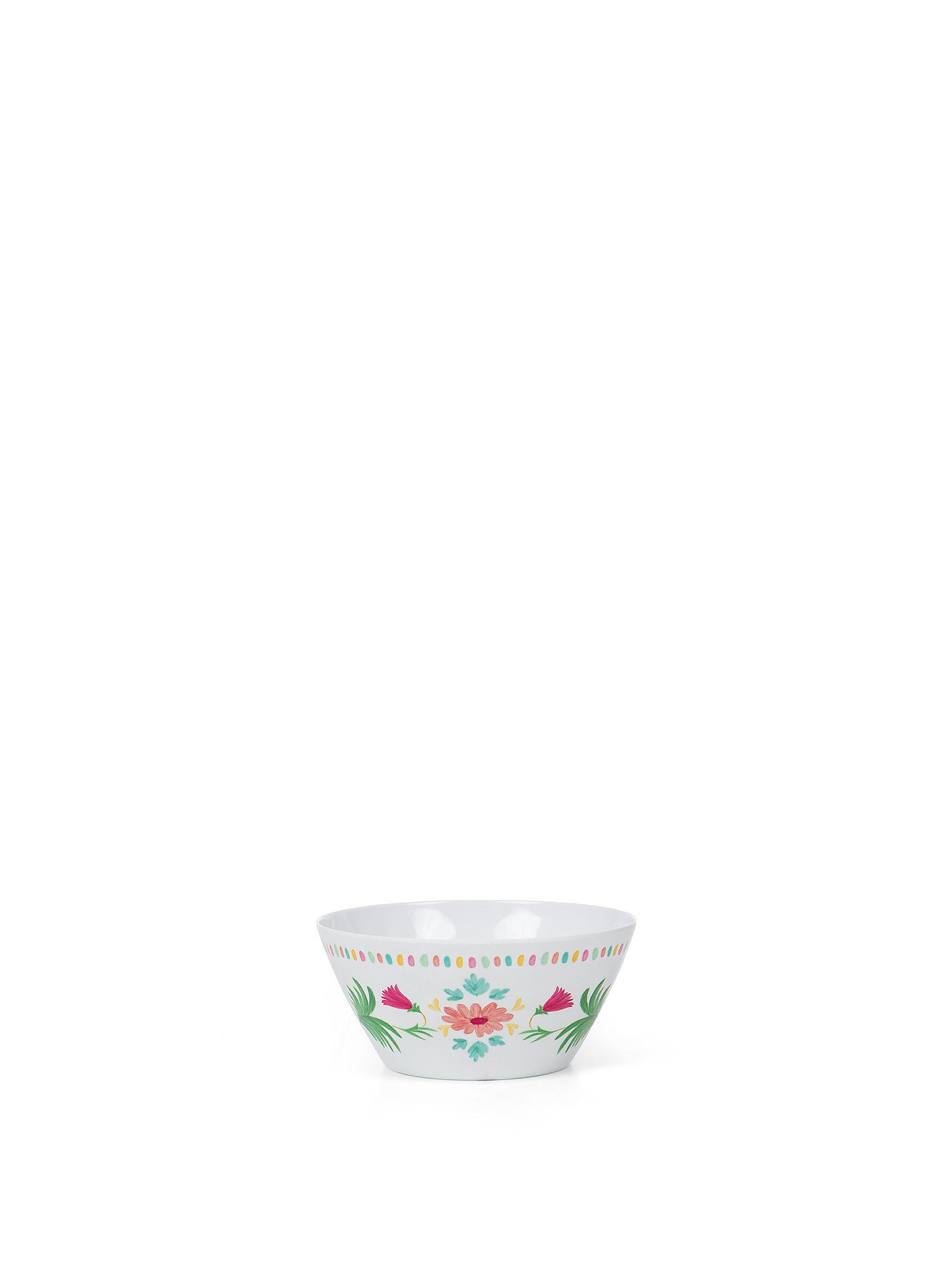 Melamine bowl with flower motif, White, large image number 0