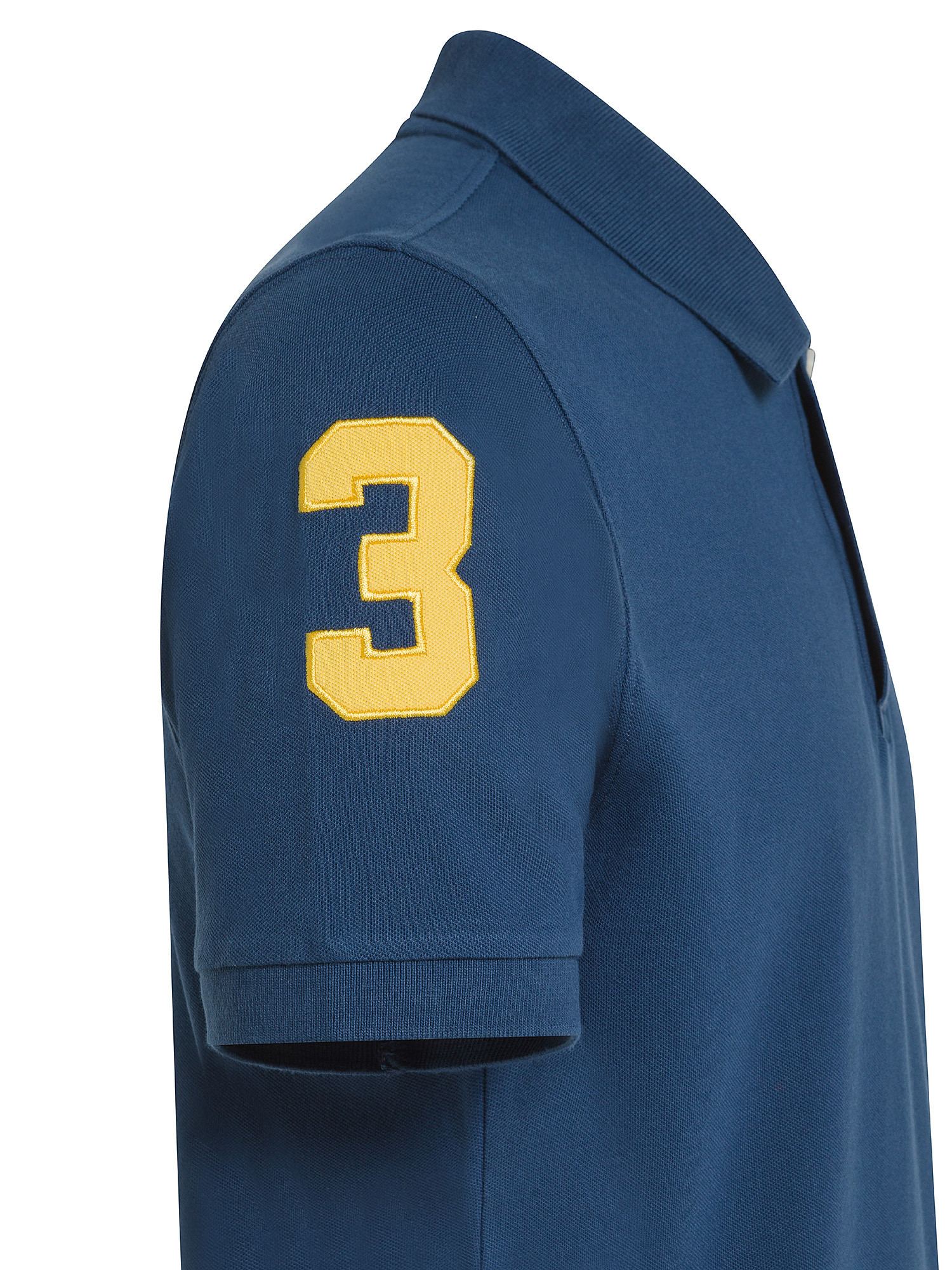 La Martina - Short-sleeved polo shirt in stretch piqué, Blue, large image number 2