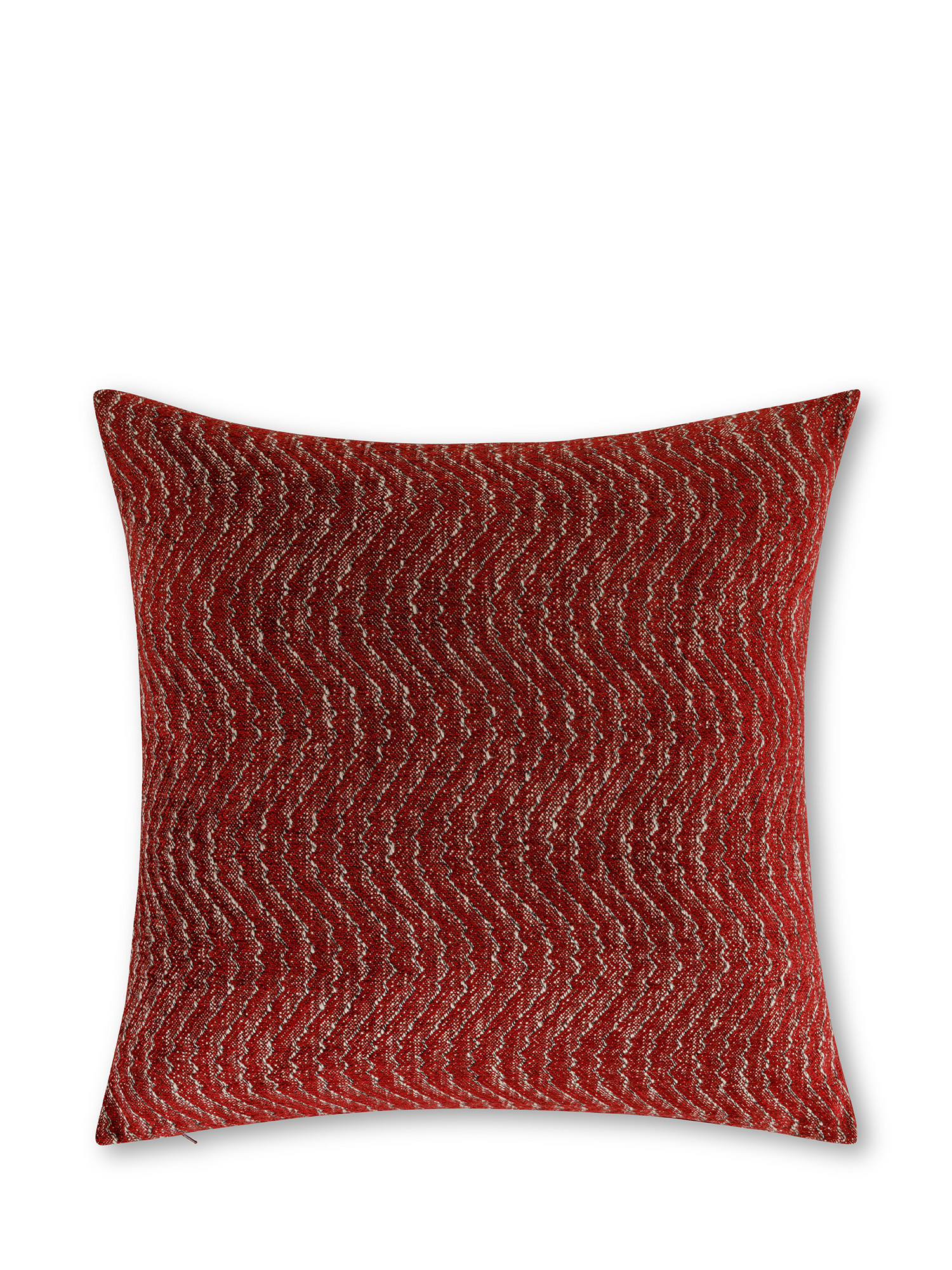 Cushion in jacquard fabric with relief pattern 45x45 cm, Red, large image number 0