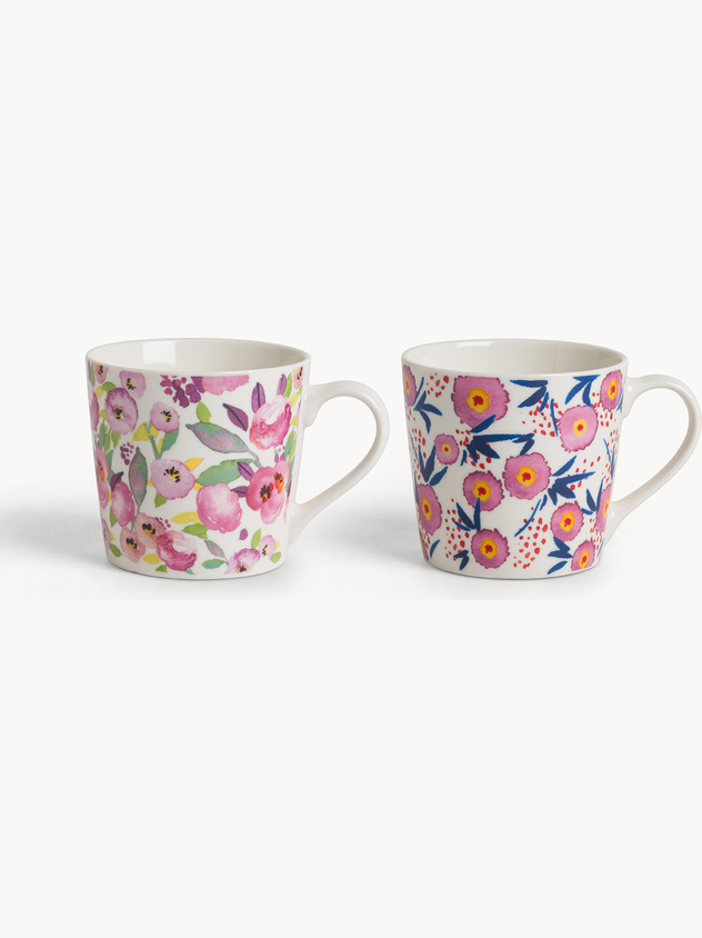 New bone china mug flower motif