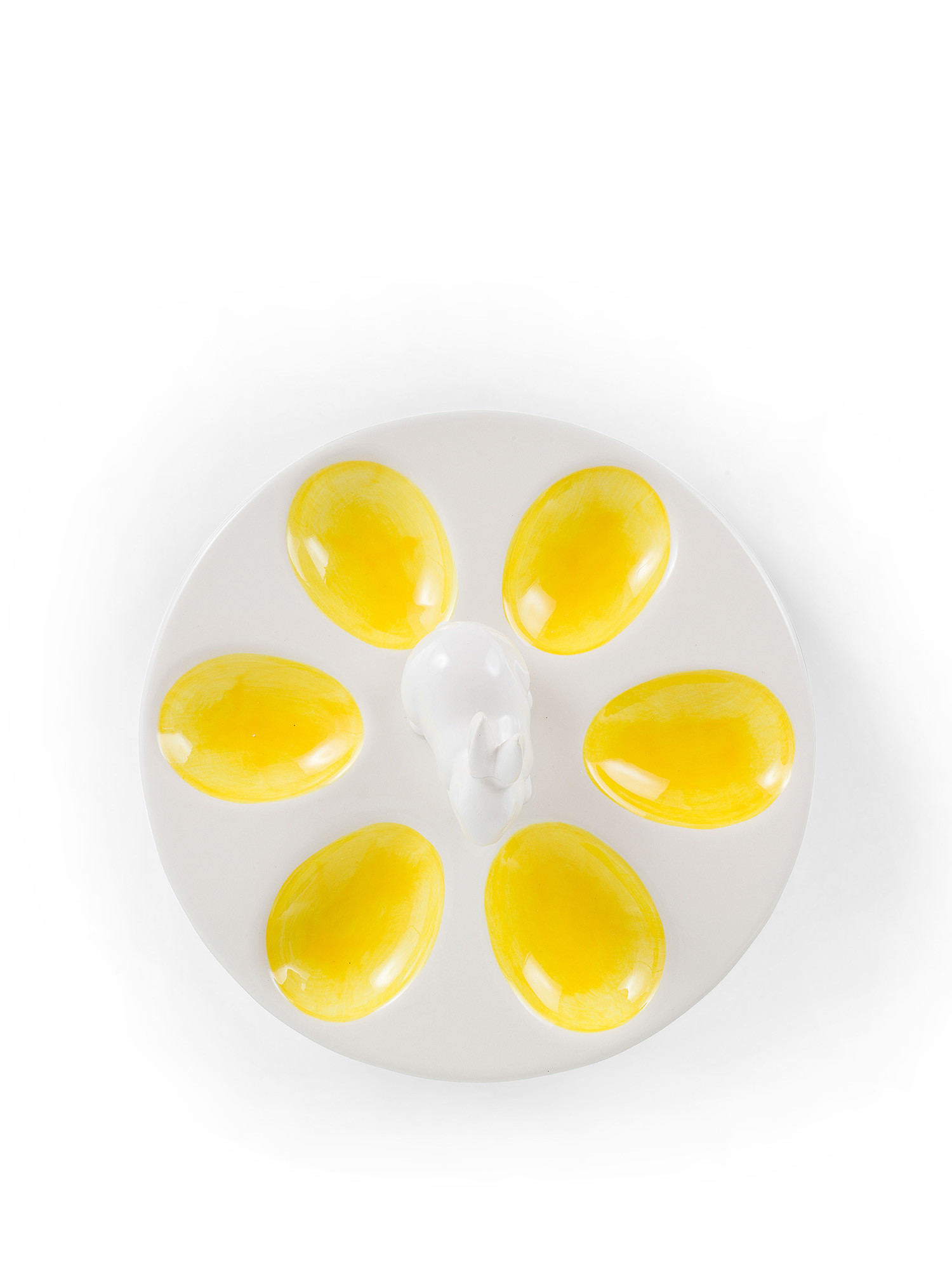 Piatto ceramica porta uova dettaglio coniglietto, Multicolor, large image number 0