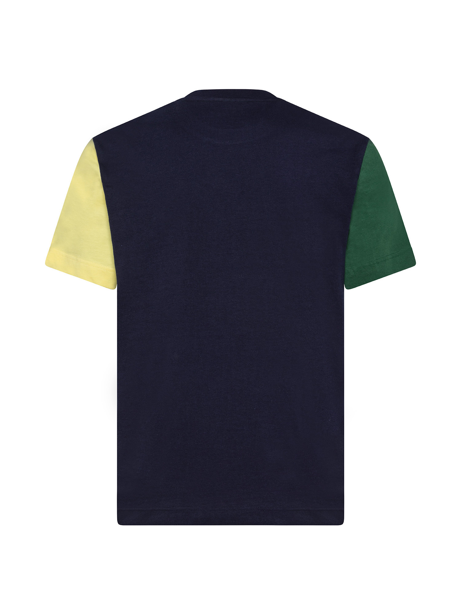 Lacoste - T-shirt in jersey di cotone color block regular fit, Blu, large image number 1