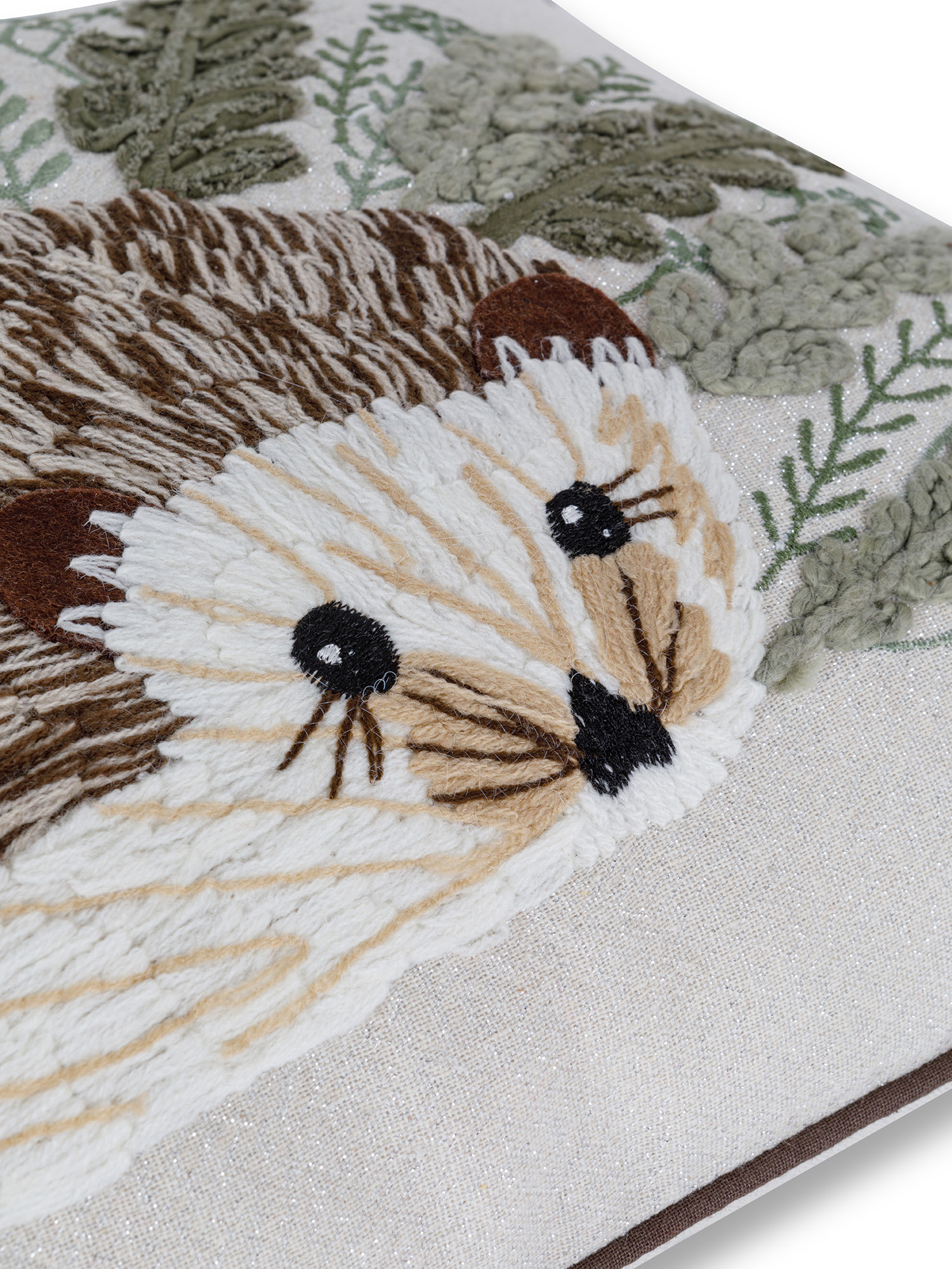 Hedgehog embroidered cushion 35x50 cm, Multicolor, large image number 2