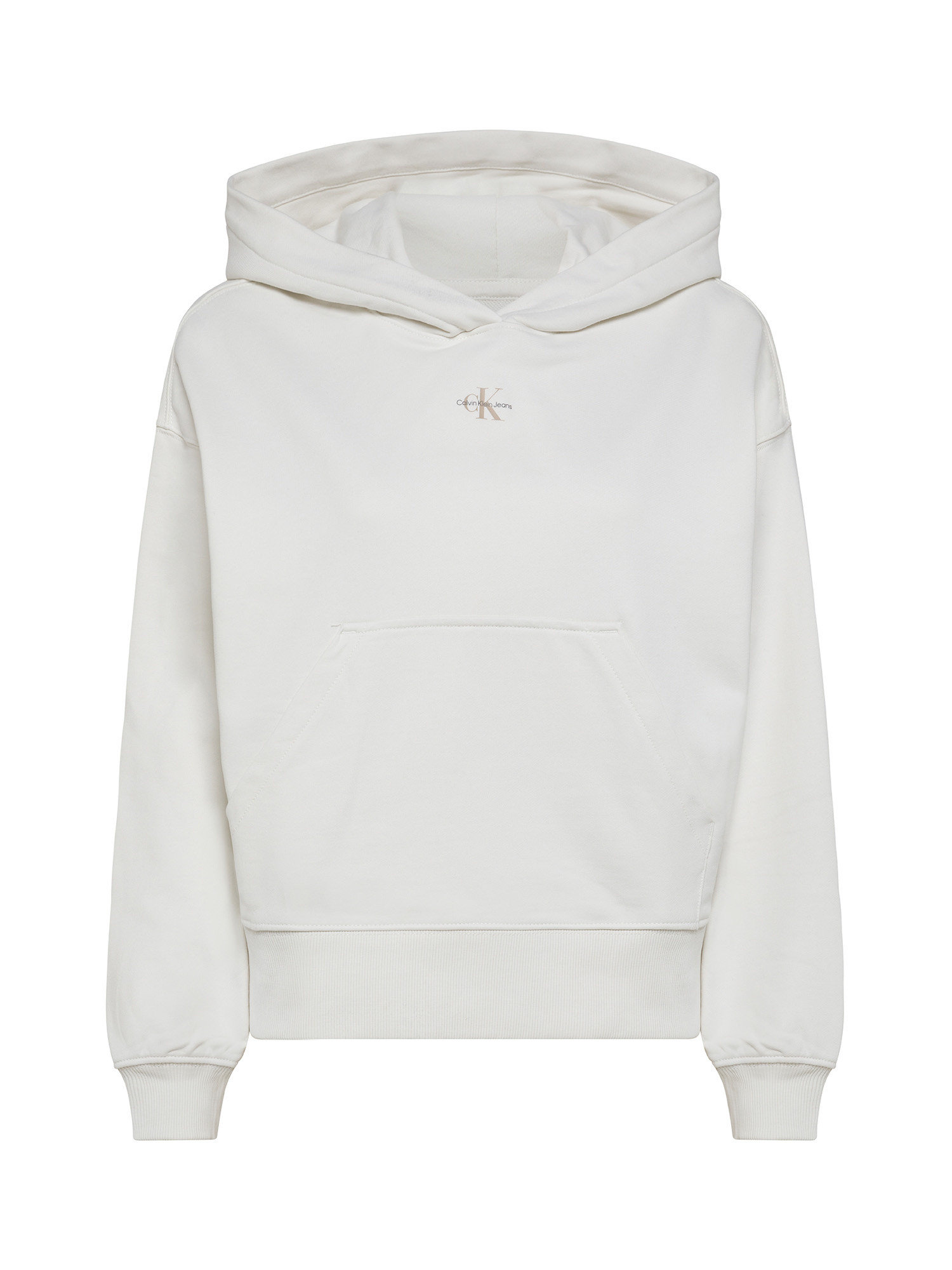 Calvin Klein Jeans - Cotton sweatshirt with logo, White Ivory, large image number 0