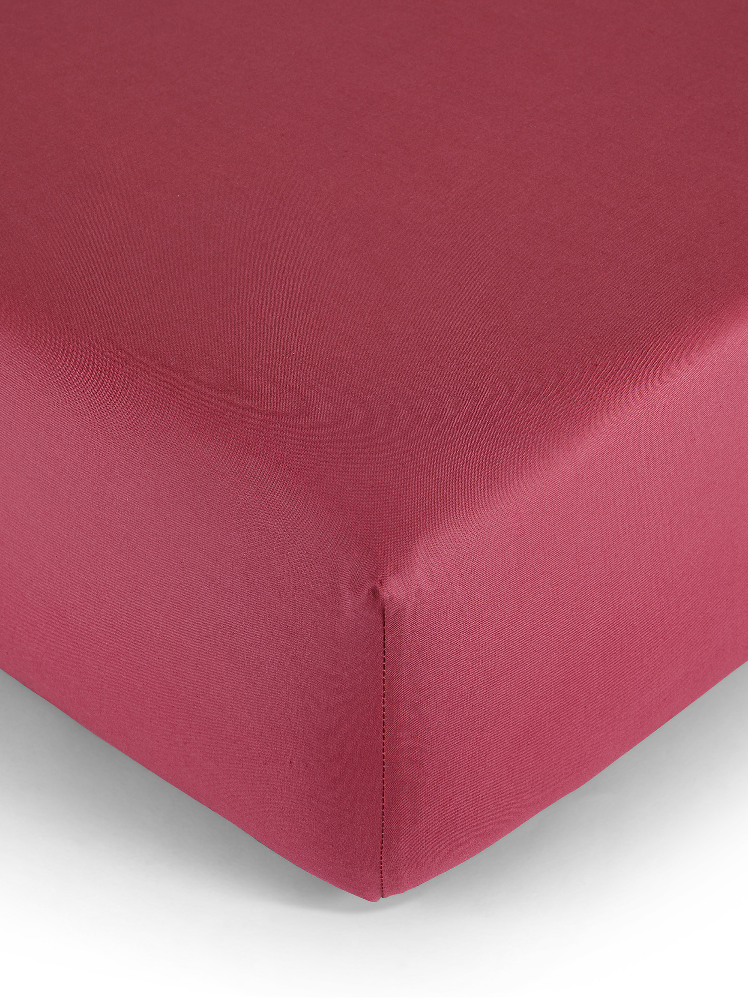 Solid color fitted sheet in 100% cotton, Red, large image number 0