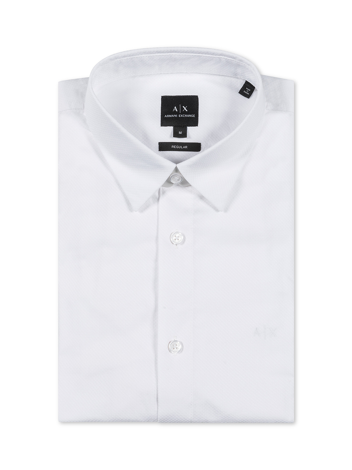 Armani Exchange - Camicia regular fit in cotone, Bianco, large image number 0