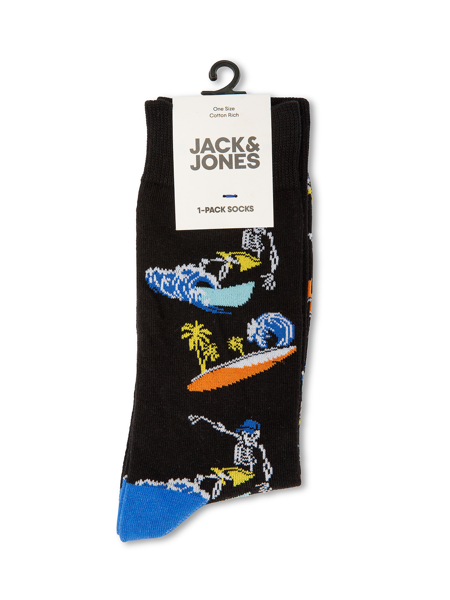Casual socks with high cuff, Black, large image number 0