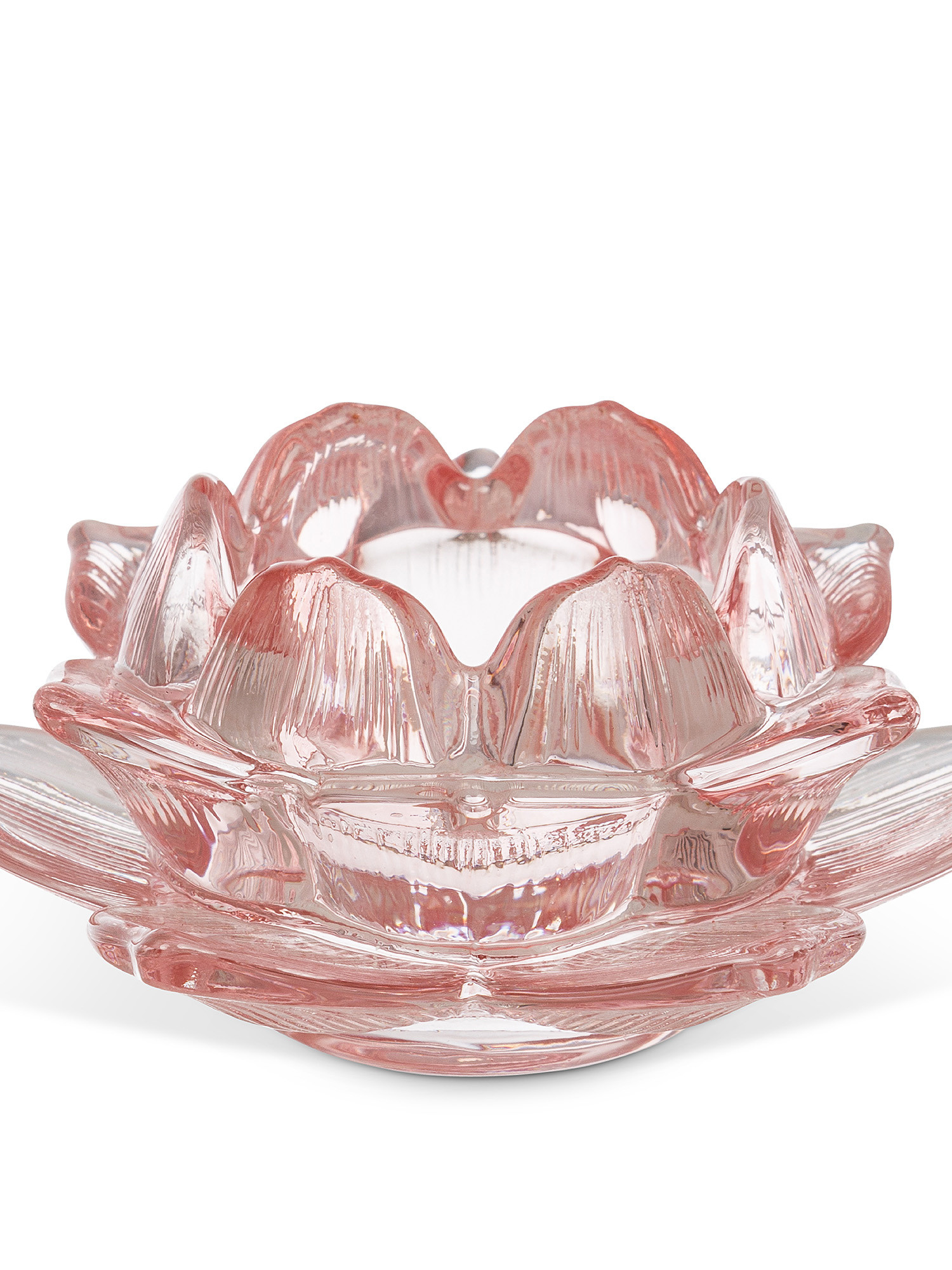 Lotus flower glass candle holder, Pink, large image number 1