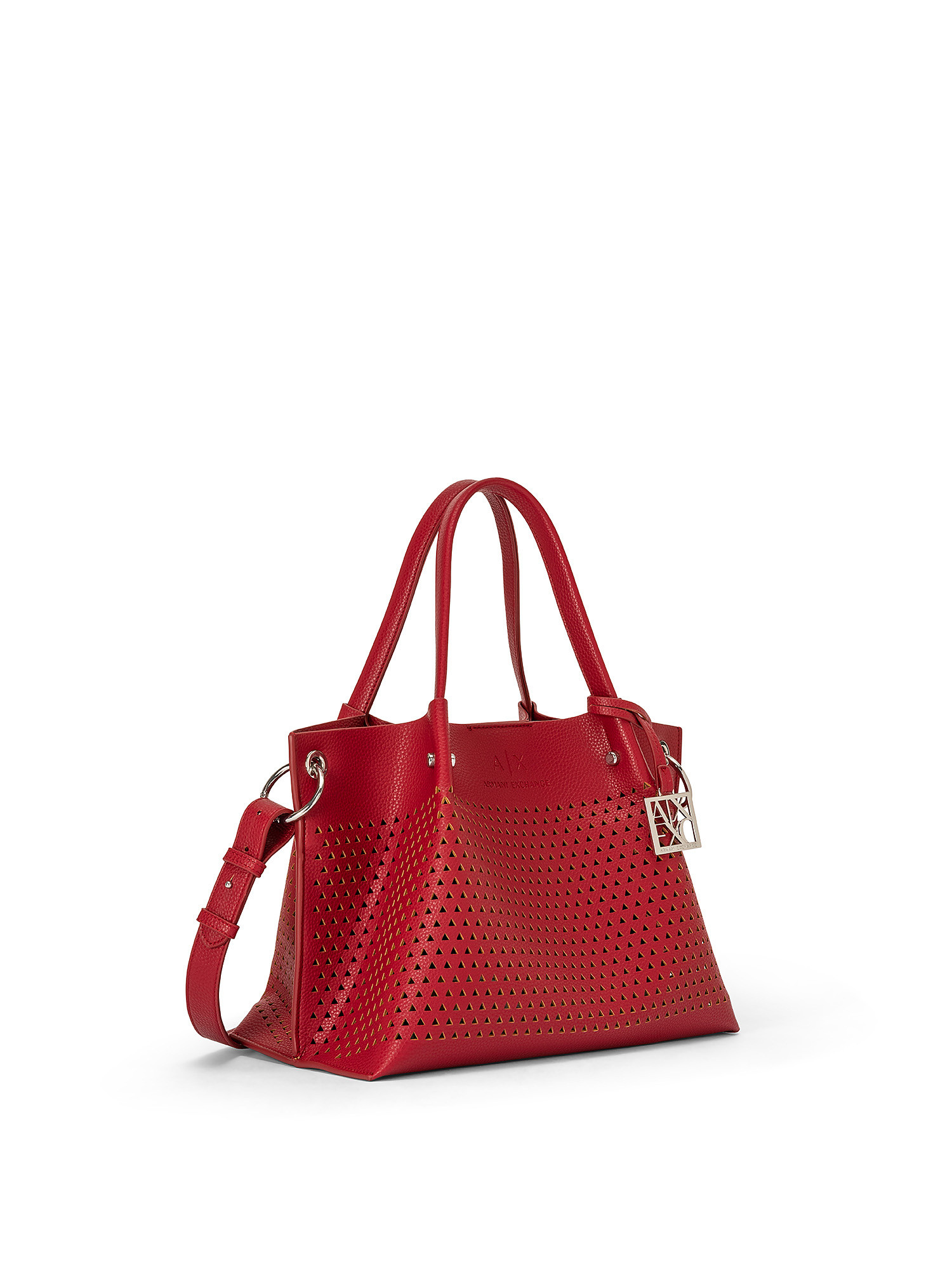 Shopping bag con cerniera superiore, Rosso, large