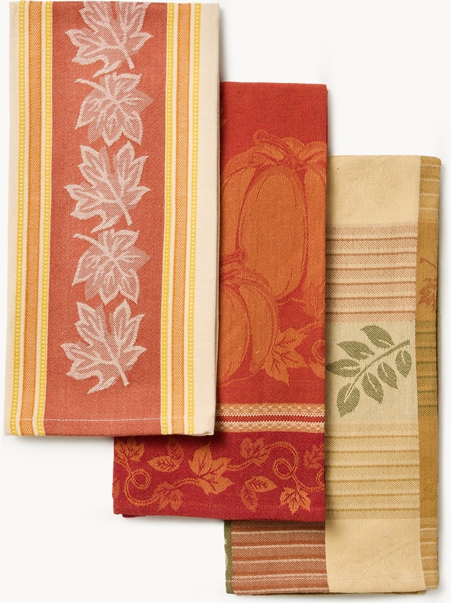 Set of 3 jacquard-weave cotton tea towels