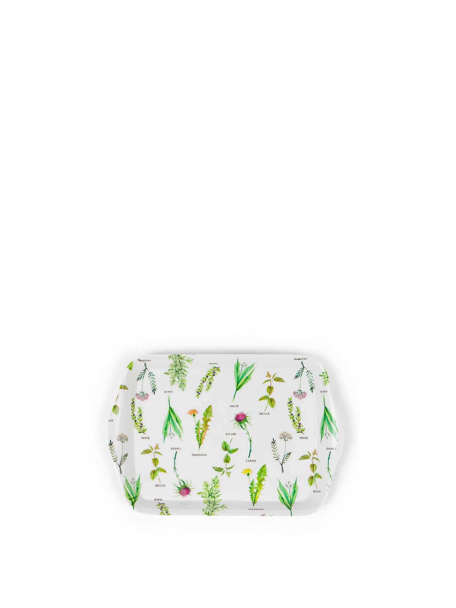 Botanical motif melamine tray, White, large image number 0