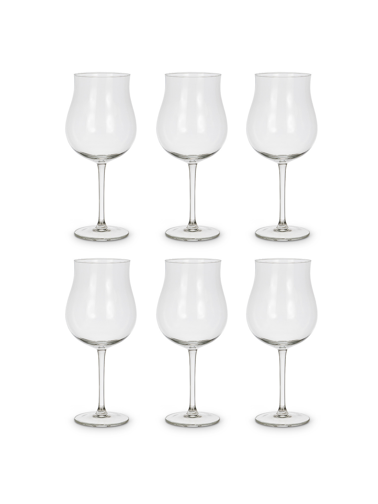 Set of 6 glass glasses, Transparent, large image number 0