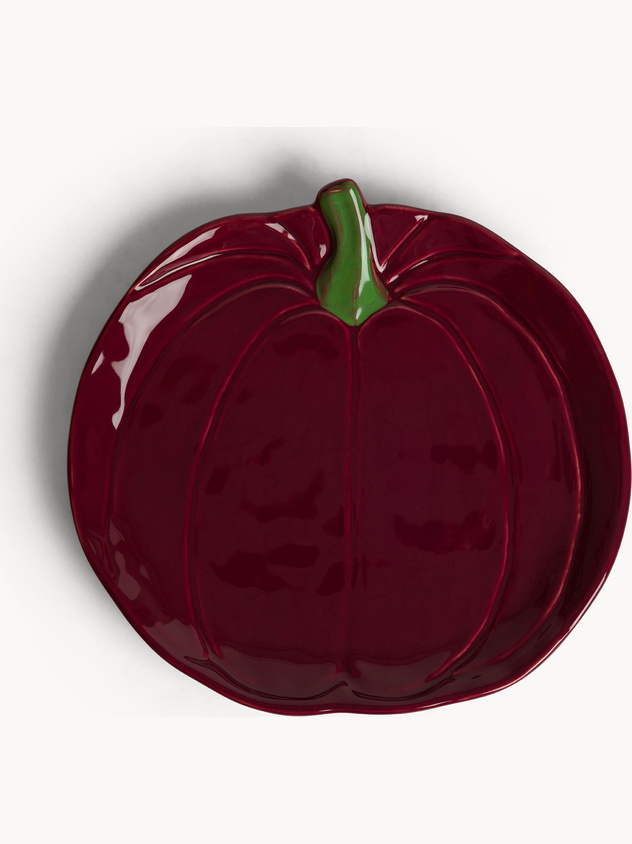 Piatto da portata in stoneware a forma di zucca