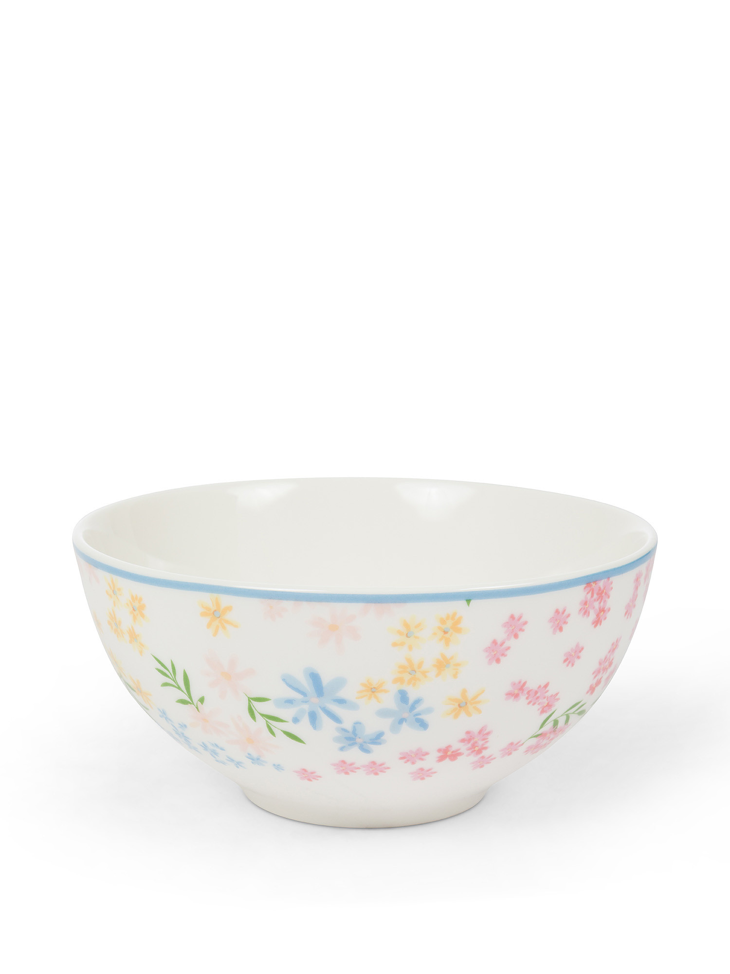 New bone china bowl with little flower motif, Light Blue, large image number 1