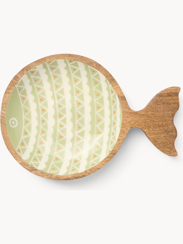 Piatto in legno di mango a pesce